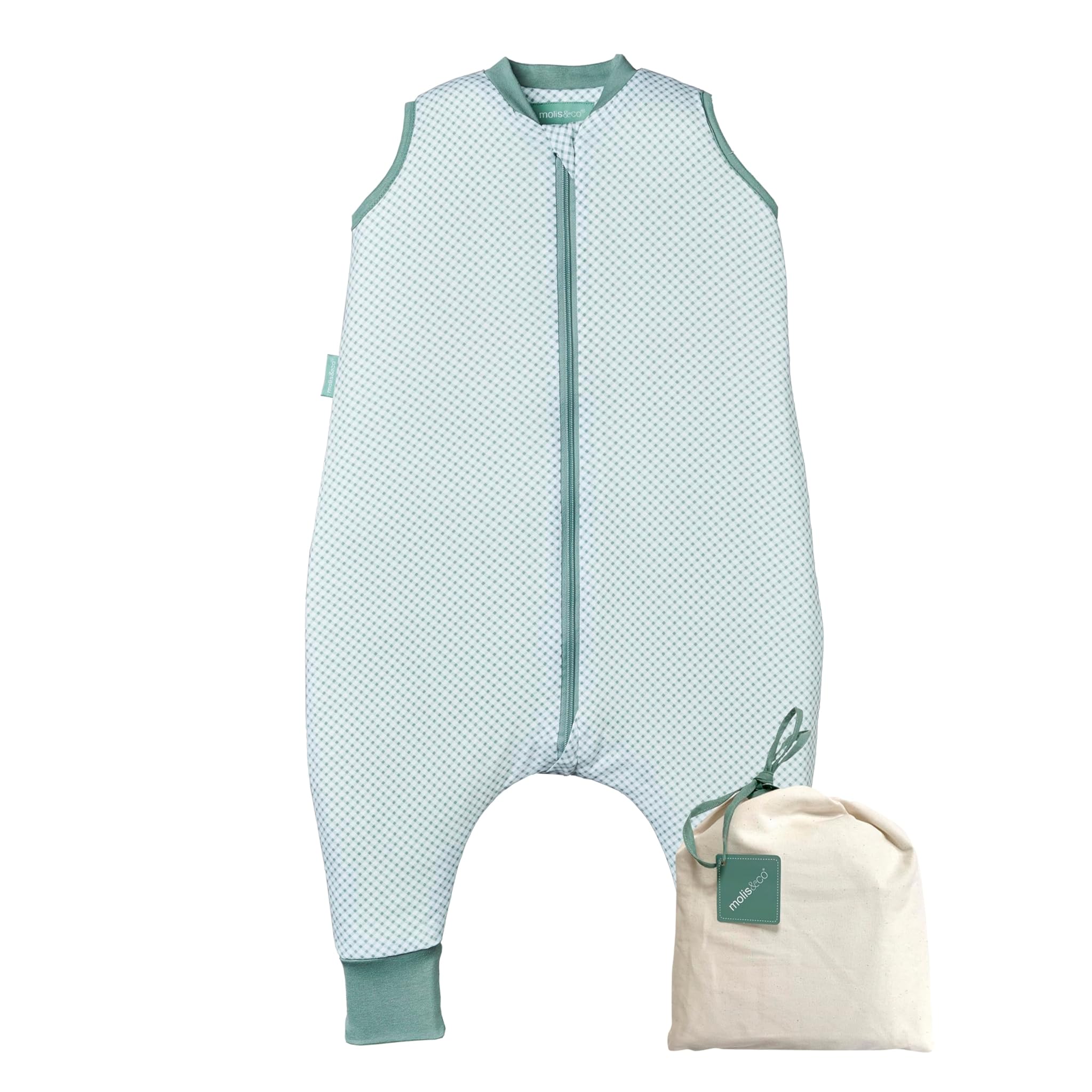 molis&co. Sacco Nanna con Piedini 1 Tog, Vichy Green