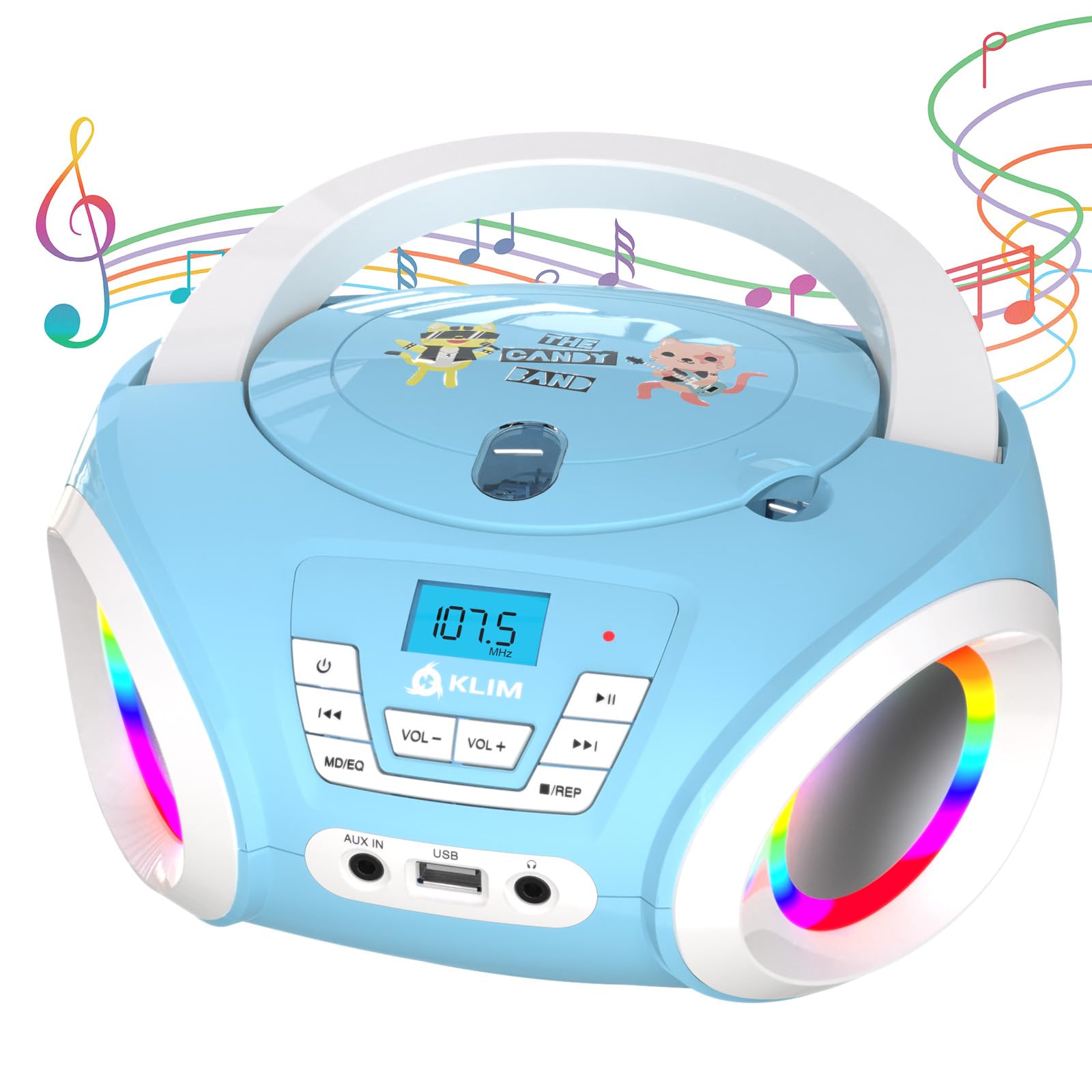 Klim Candy - Stereo per Bambini con Radio FM e CD, Blu
