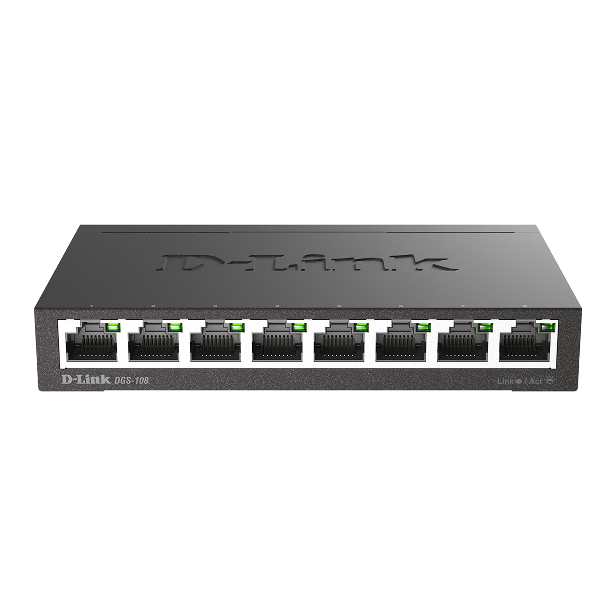 D-link DGS-108 - Switch 8 Porte Gigabit, Nero/Antracite