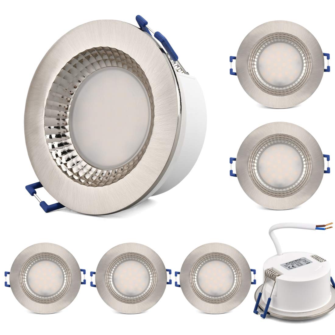 Kyotech Faretti LED Incasso Cartongesso 6W IP65, Set da 6