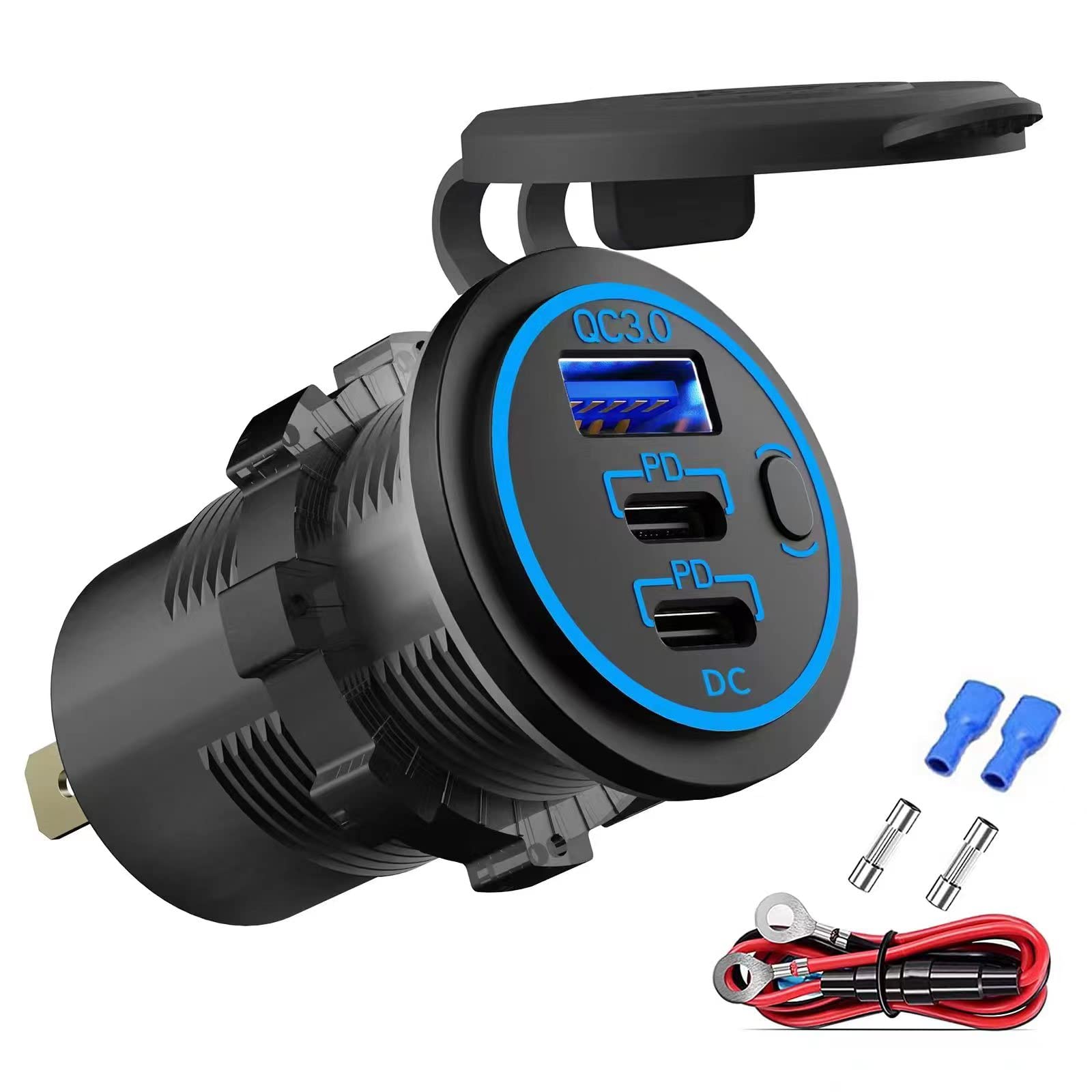 Caricatore USB 12V Multi-Porta PD3.0 QC3.0 per Auto