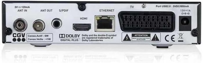 CGV etimo 2T-C - Ricevitore TNT HD Dual Tuner, colore: Nero - immagine 4