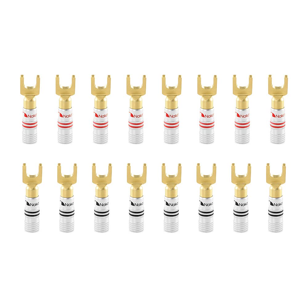 Nakamichi Connettori a Banana 4mm Placcati Oro 24K (16 pz)