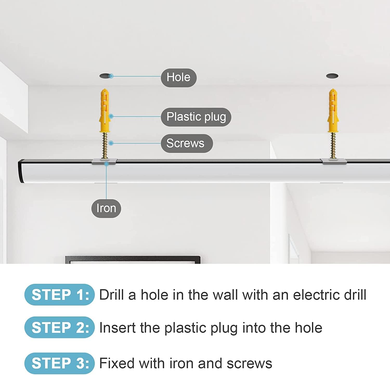 Profilo LED nero a V - 12 canali alluminio 3,3ft - immagine 6