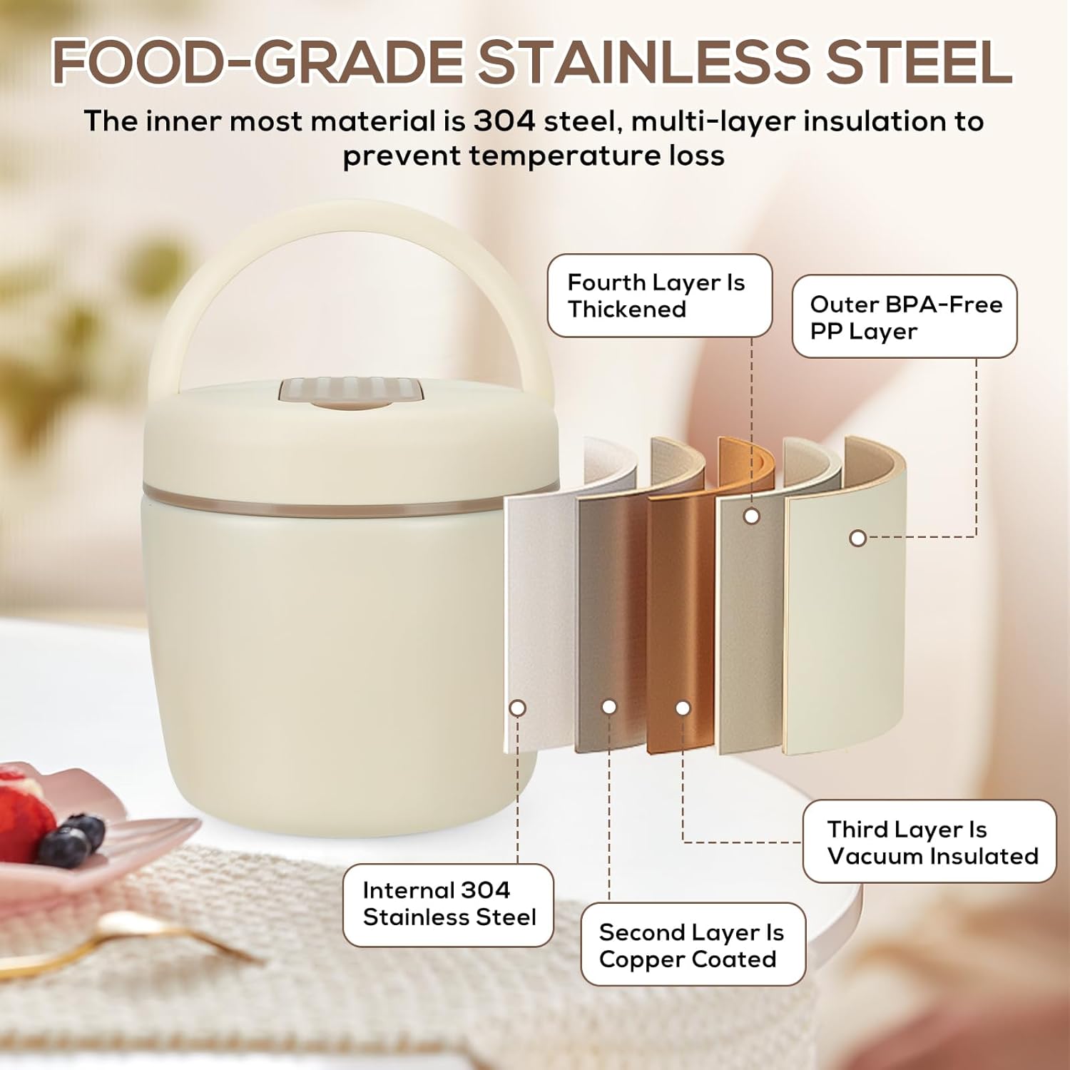 Cozary Thermos per Alimenti Caldi 1200 ml - immagine 3