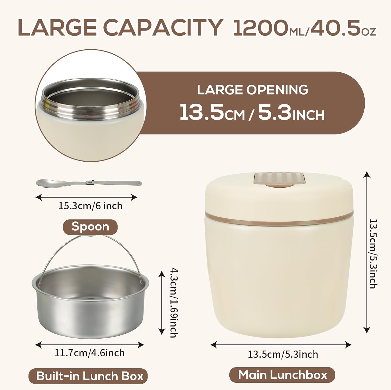 Cozary Thermos per Alimenti Caldi 1200 ml - immagine 6