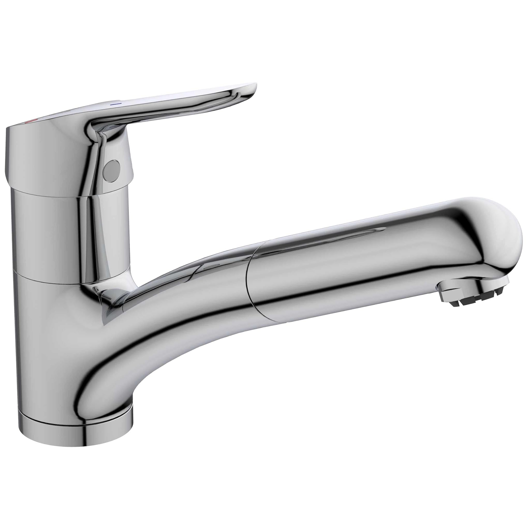 Ideal Standard - Ceraflex, Miscelatore monocomado per lavello da cucina, Bocca fissa con doccetta estraibile, Cromato