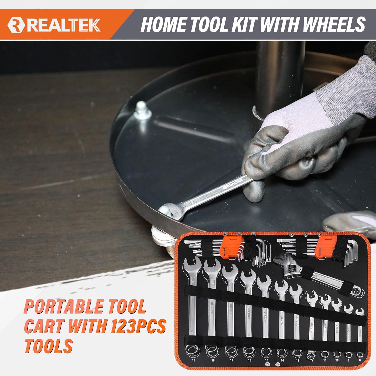 Realtek 123pcs Tool Set con Cassa Carrello in Alluminio - immagine 3