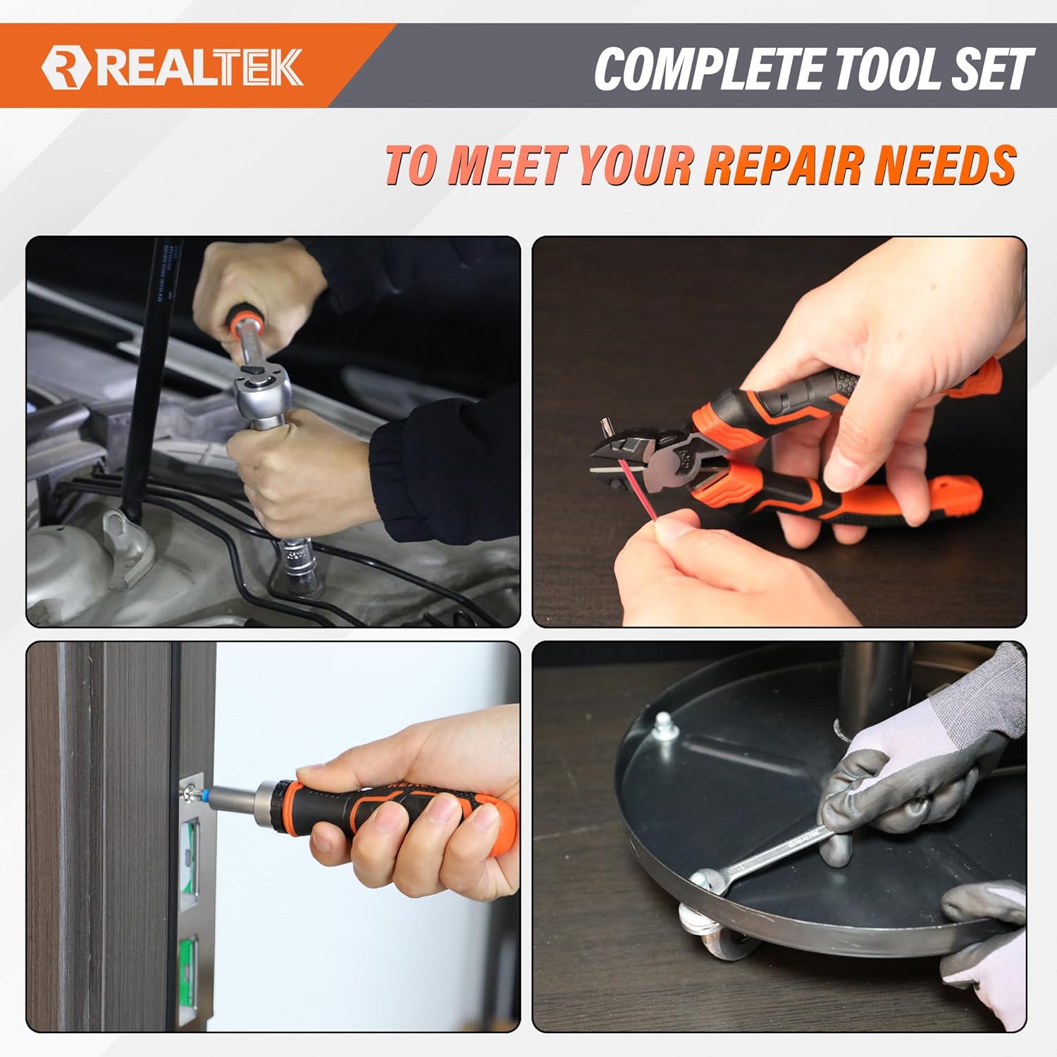 Realtek 123pcs Tool Set con Cassa Carrello in Alluminio - immagine 6