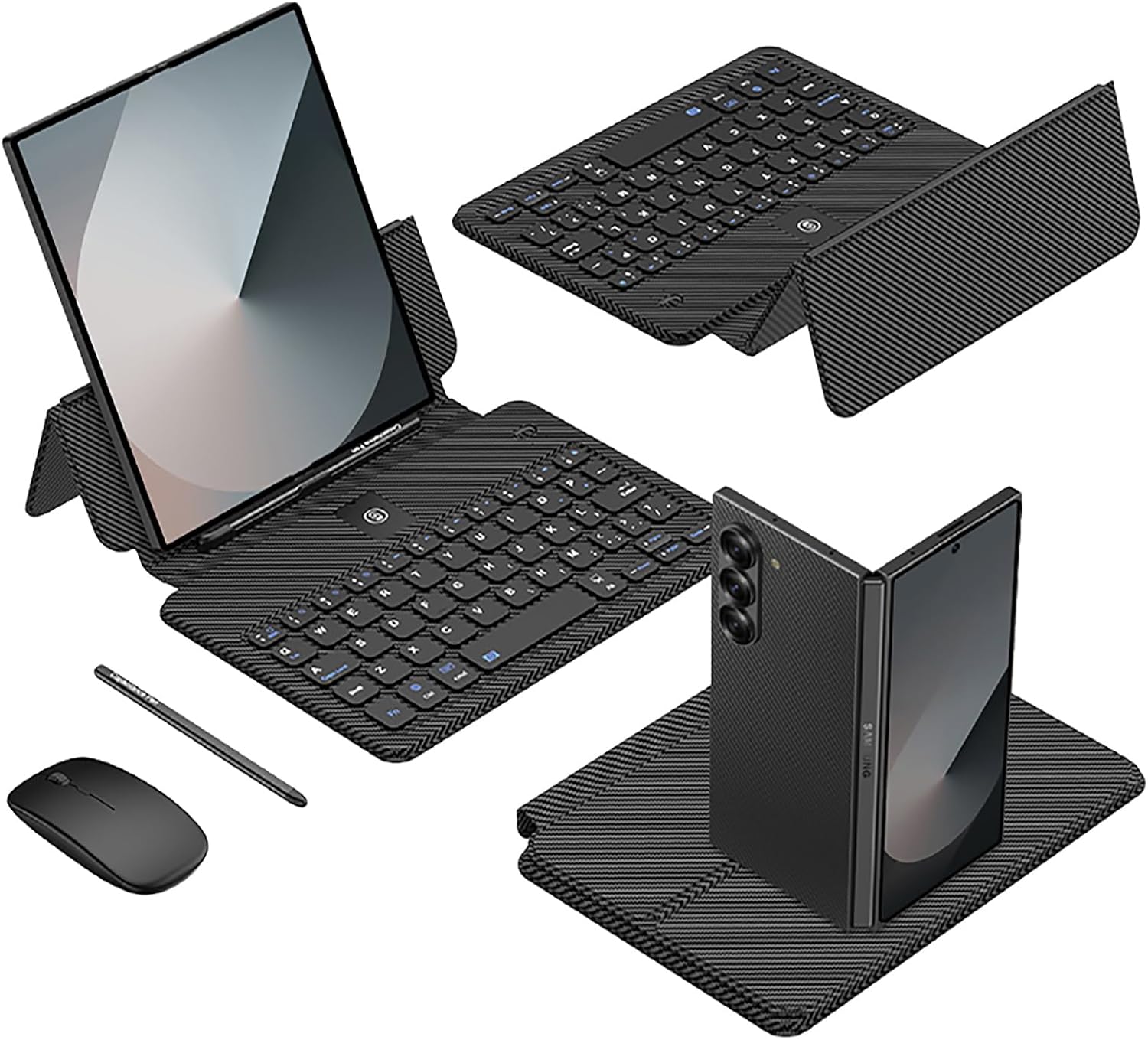 Coque Kit Tastiera per Galaxy Z Fold 7 - Fibra di Carbonio - immagine 1