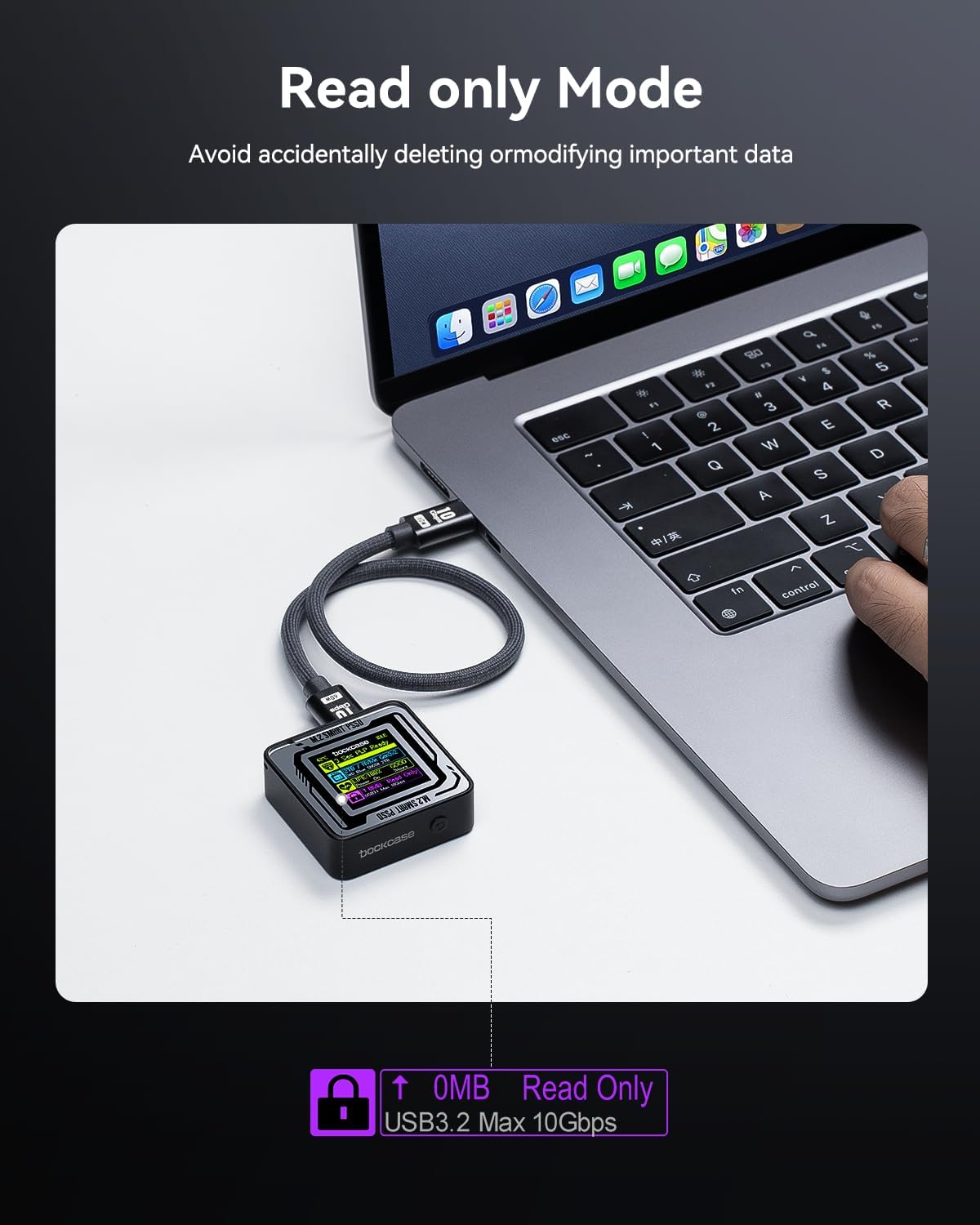 Smart Pocket NVMe M2 SSD Case USB 3.2 Gen 2, Nero - immagine 3