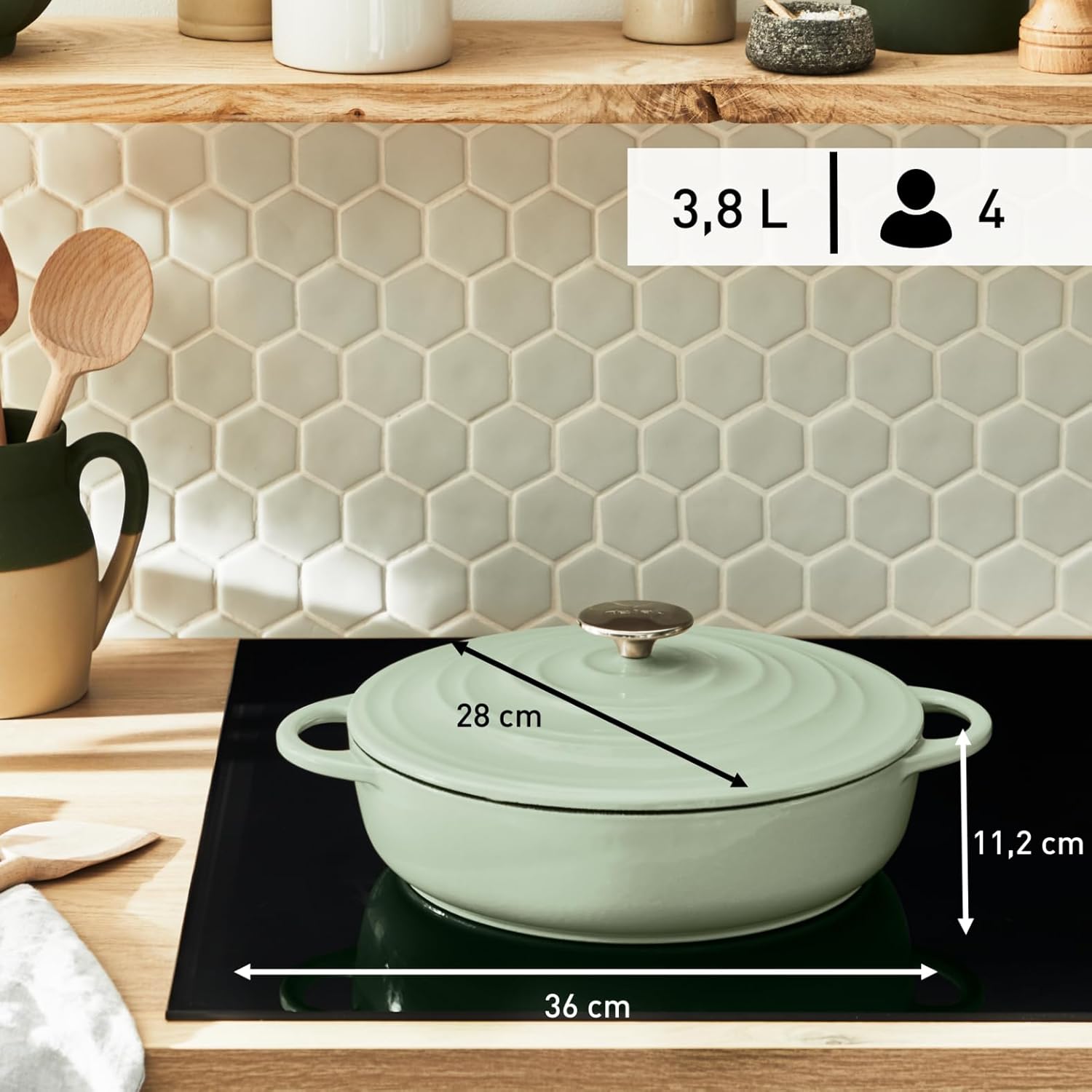 Sauteuse 2 anses Tefal Lov E25872 28 cm Vert - immagine 6