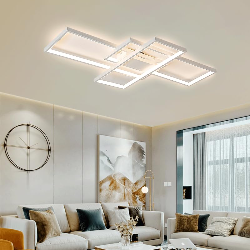Qiaomao Plafoniera LED Soffitto Dimmerabile 140cm, Bianca