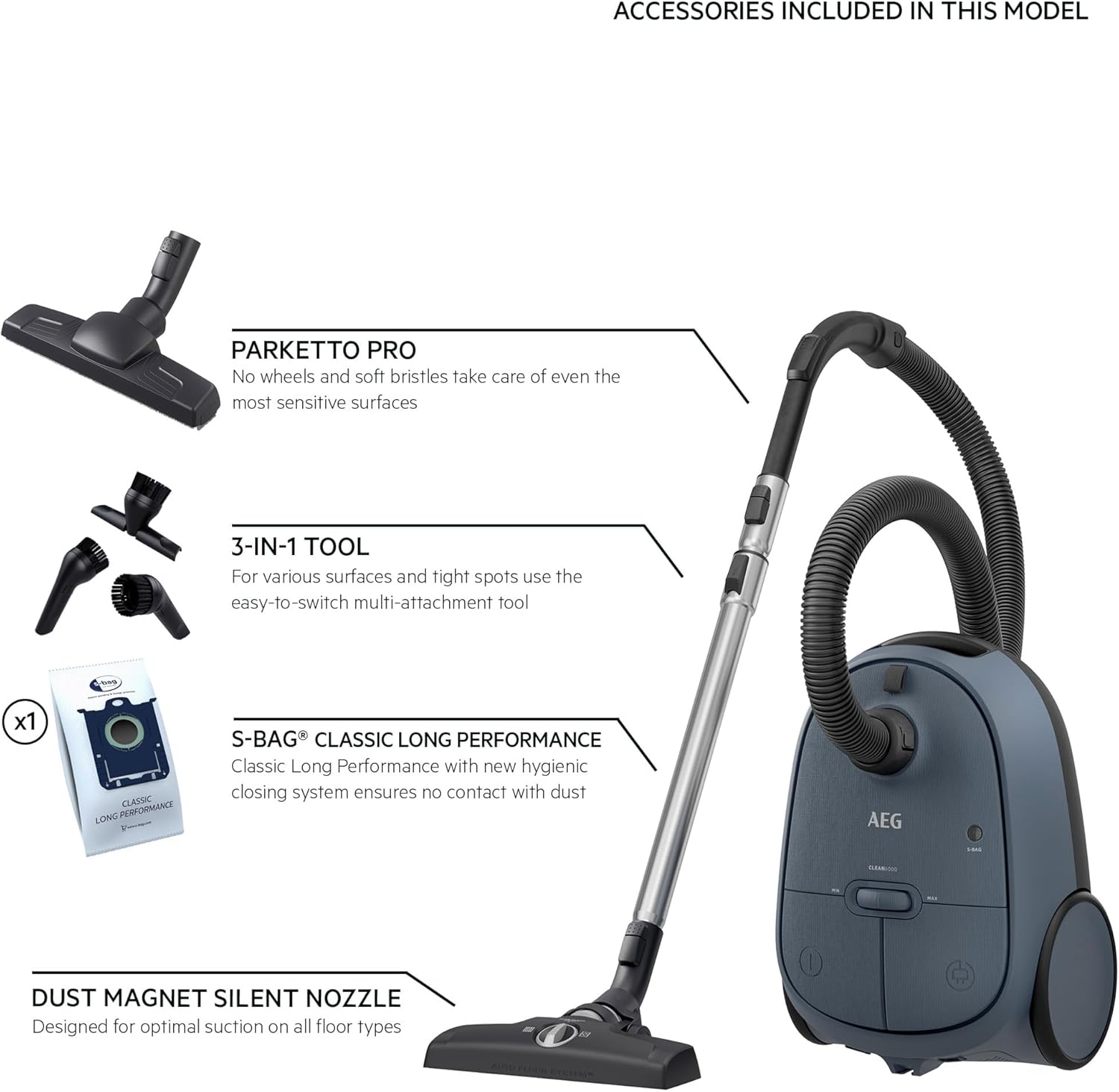 AEG AB61C2DB, Aspirapolvere, Blu - immagine 2