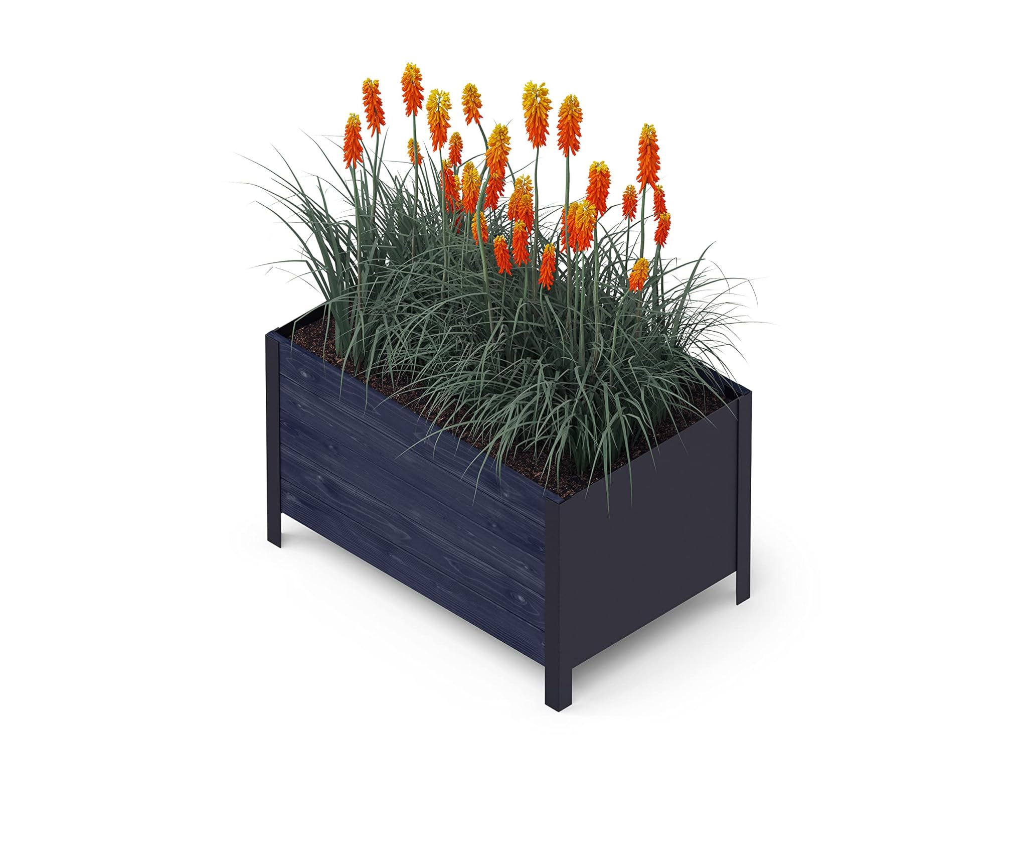 Upyard ModernBox Deep - Fioriera Rialzata in Legno, Nero