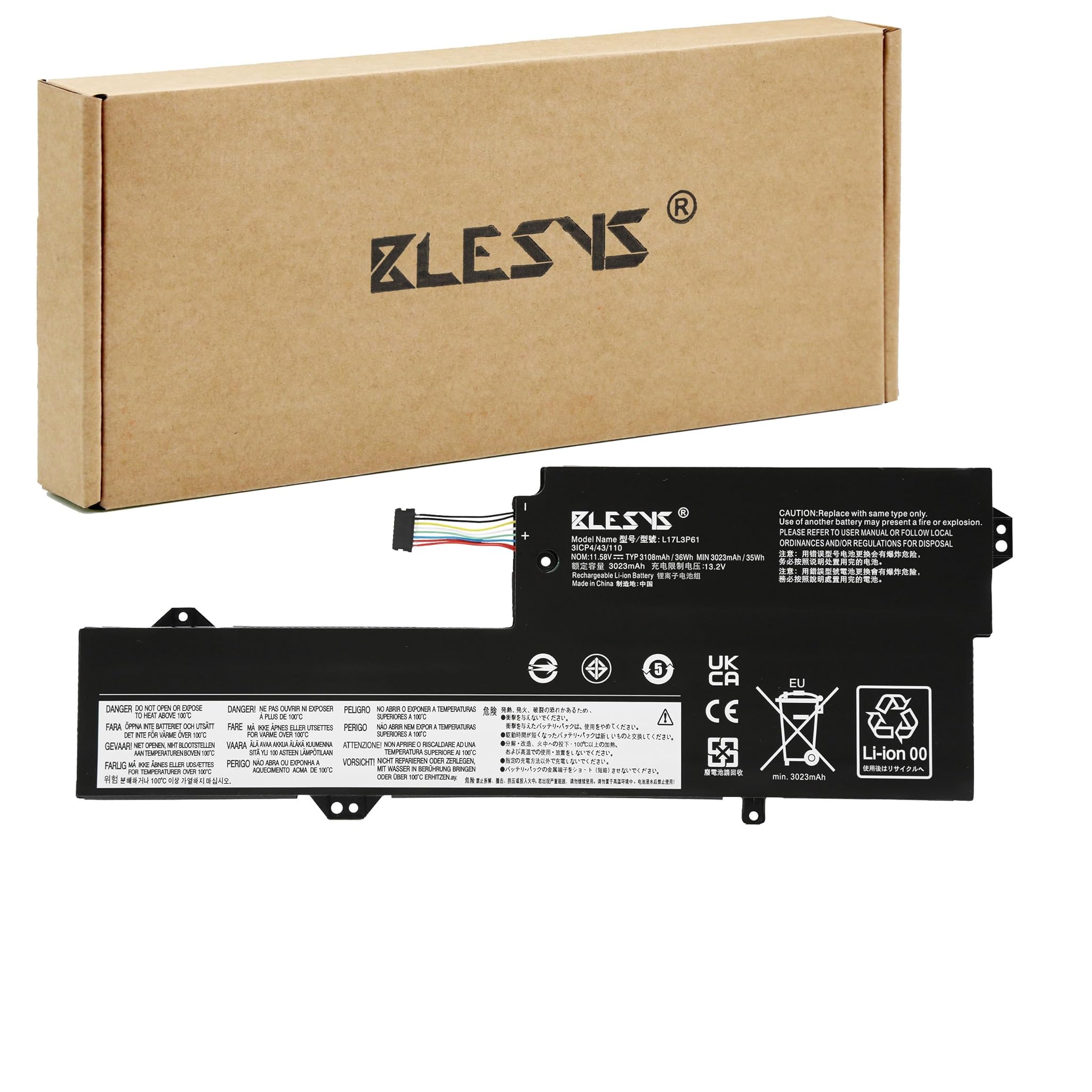Blesys Batteria L17L3P61 per Lenovo IdeaPad Yoga