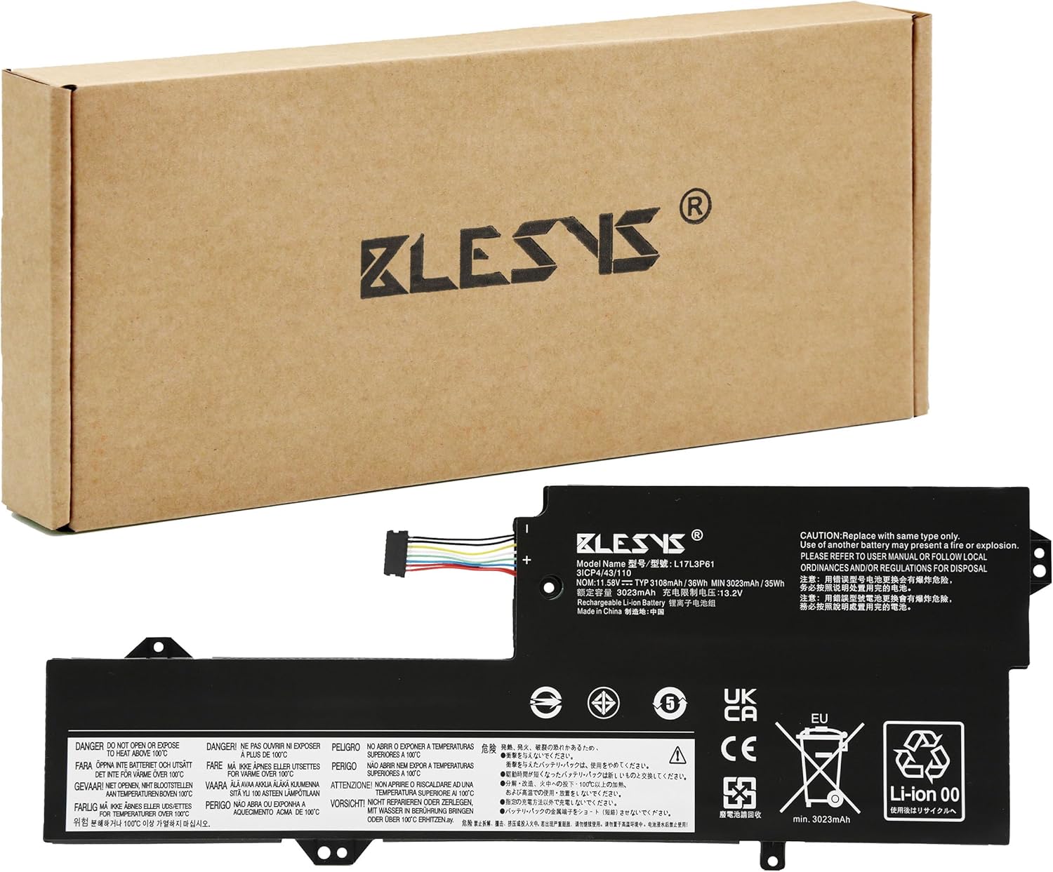 Blesys Batteria L17L3P61 per Lenovo IdeaPad Yoga - immagine 1