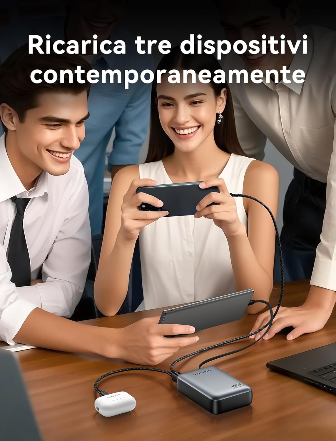 Vention Mini Power Bank 45W 20000mAh con Cavo USB-C - immagine 6