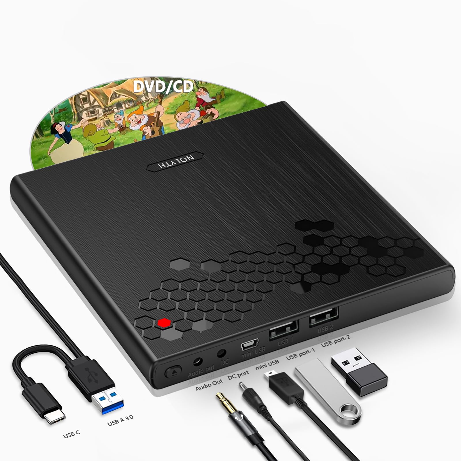 Nolyth Unità CD Esterna USB C per Laptop