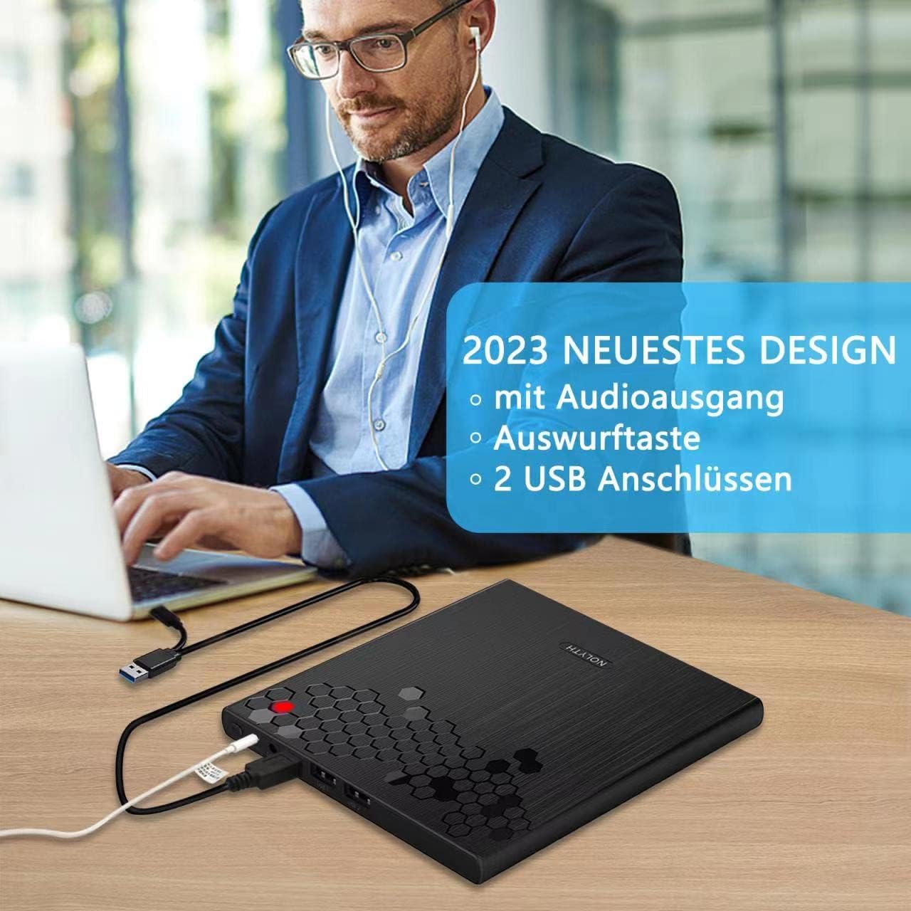 Nolyth Unità CD Esterna USB C per Laptop - immagine 3