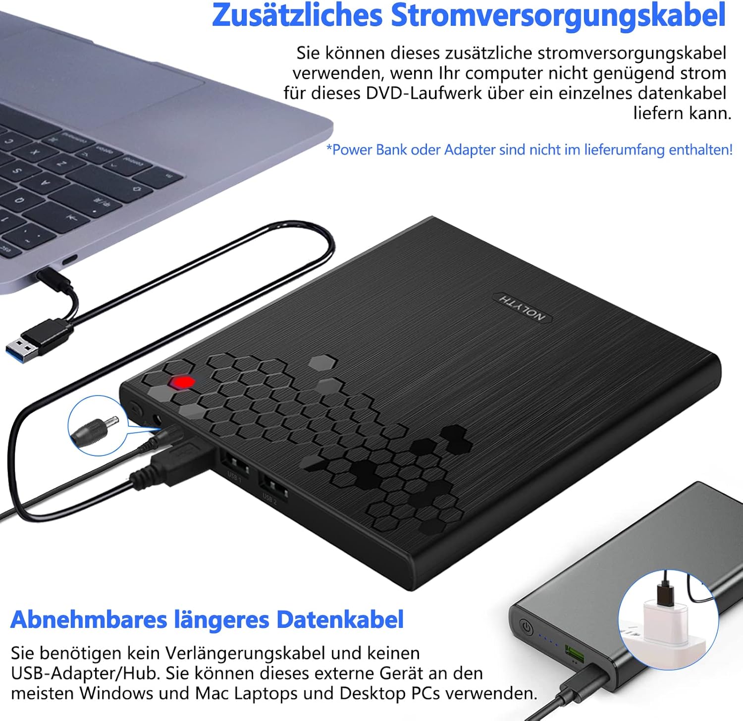 Nolyth Unità CD Esterna USB C per Laptop - immagine 5