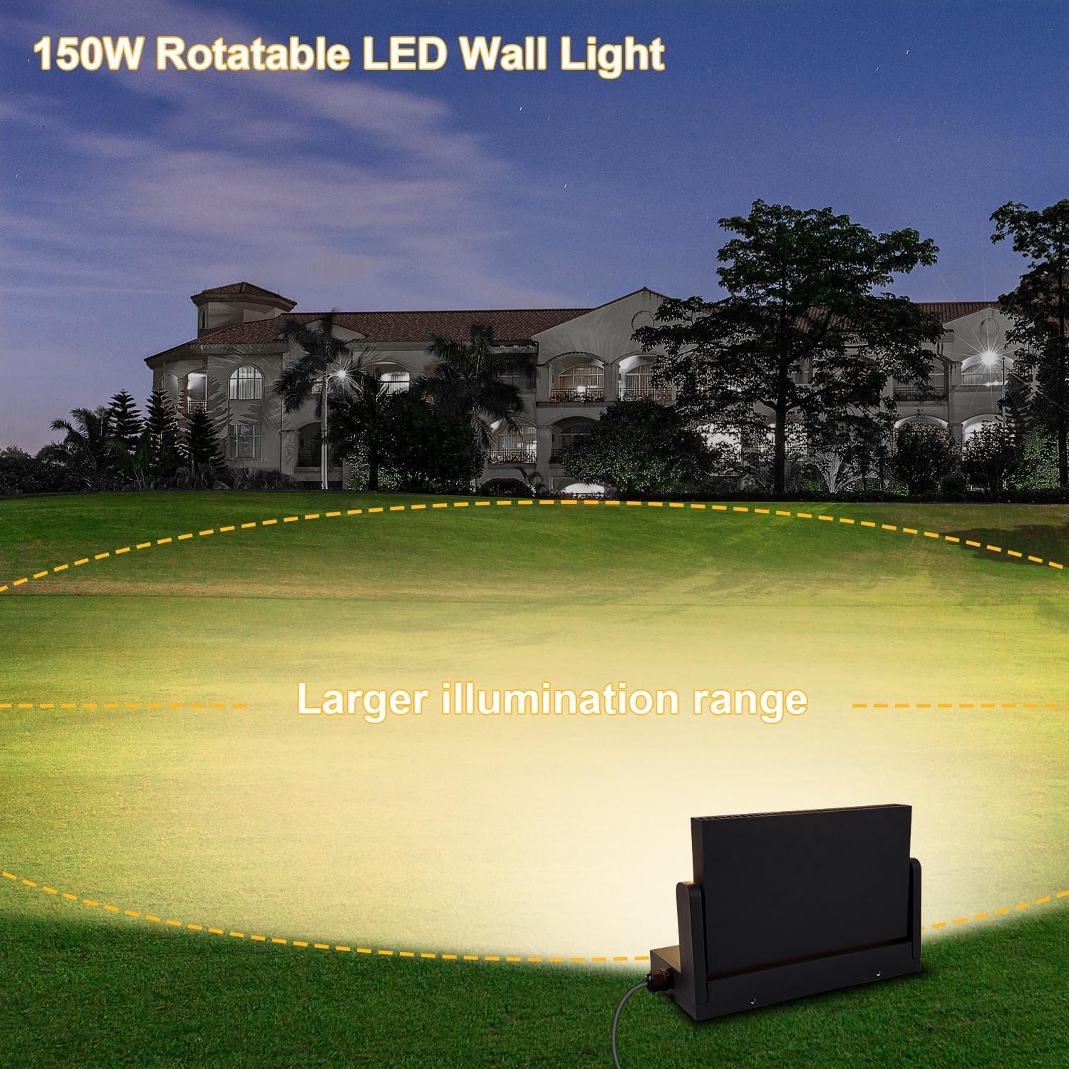 Ledmo Applique da Esterno 150W 17000 Lumen, Nero - immagine 2