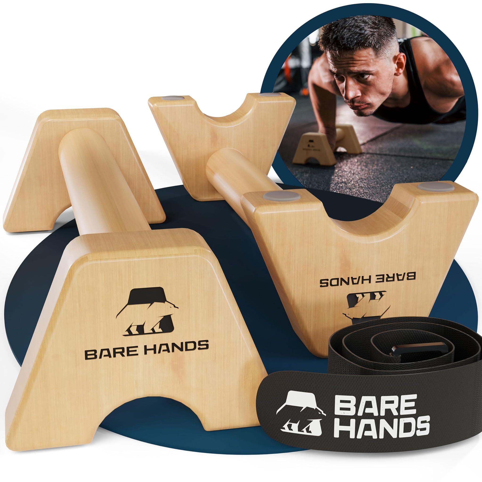 Bare Hands Impugnature per Flessioni in Legno Antiscivolo