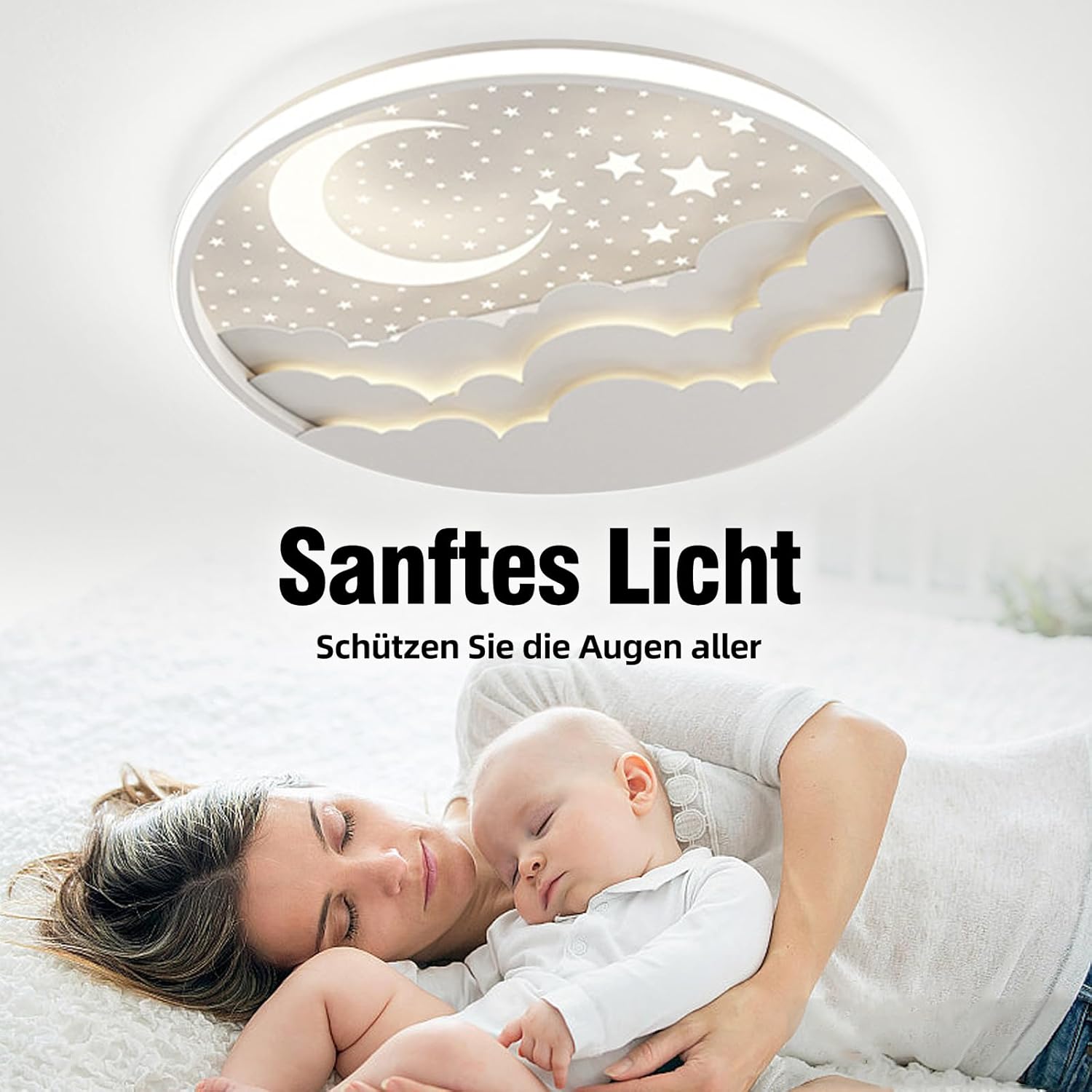 Rrbest Lampada Soffitto LED Bambini Stella e Luna Dimmerabile - immagine 6