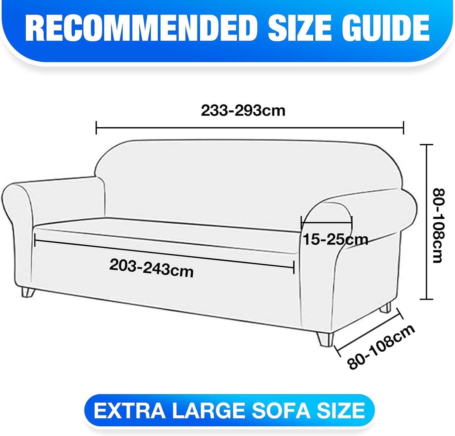 CYCMACO Copridivano Velluto Spesso 4 Posti, Blu Pavone - immagine 6