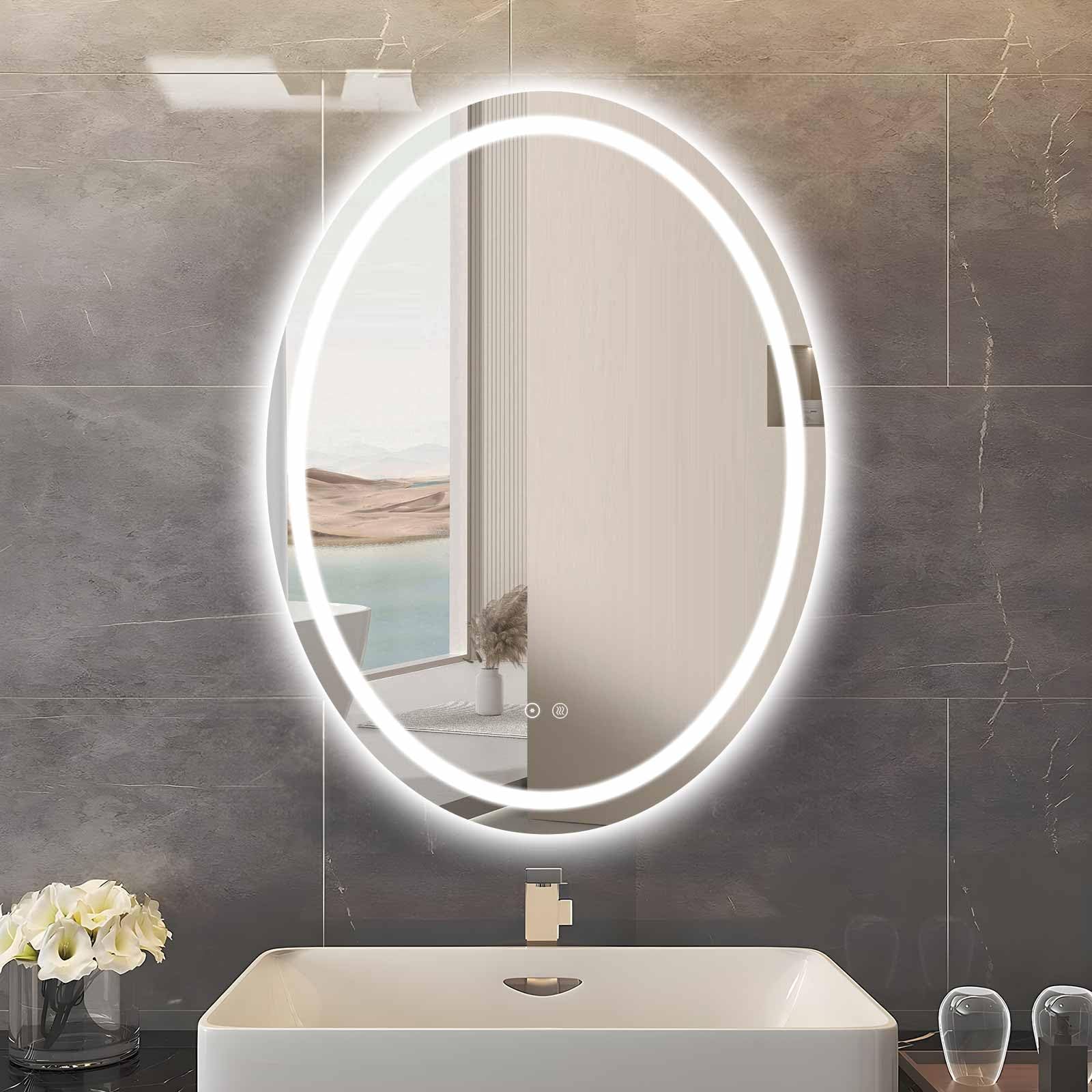 Sunrik Specchio Bagno Ovale LED 50x70cm