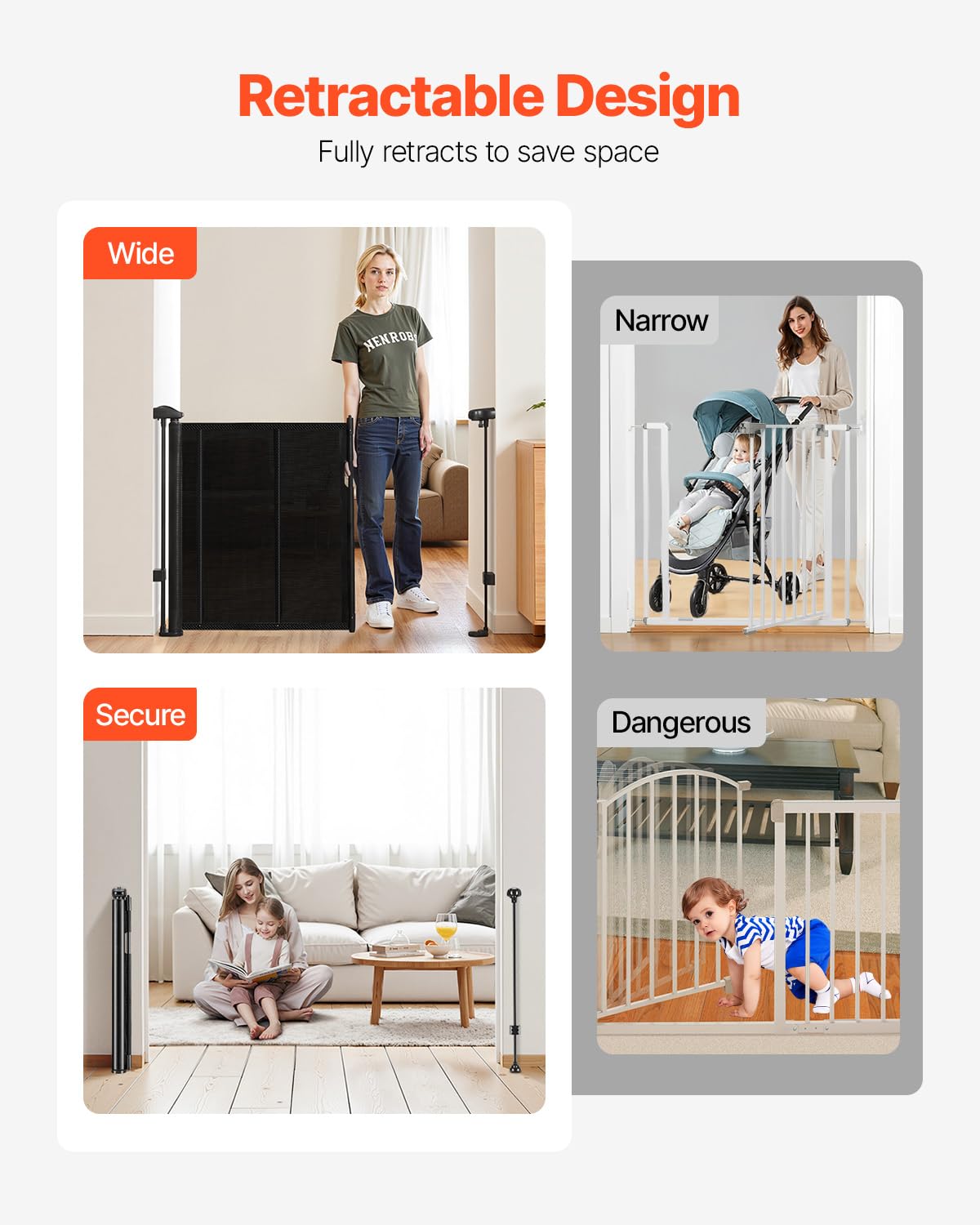 Vevor Cancelletto di Sicurezza Retrattile Nero - immagine 6