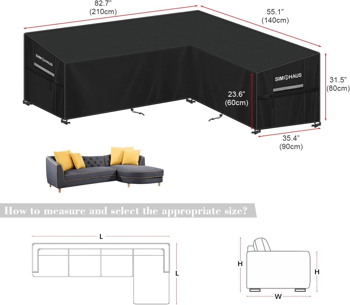 Copri Divano Angolare da Esterno Impermeabile 420D - immagine 2