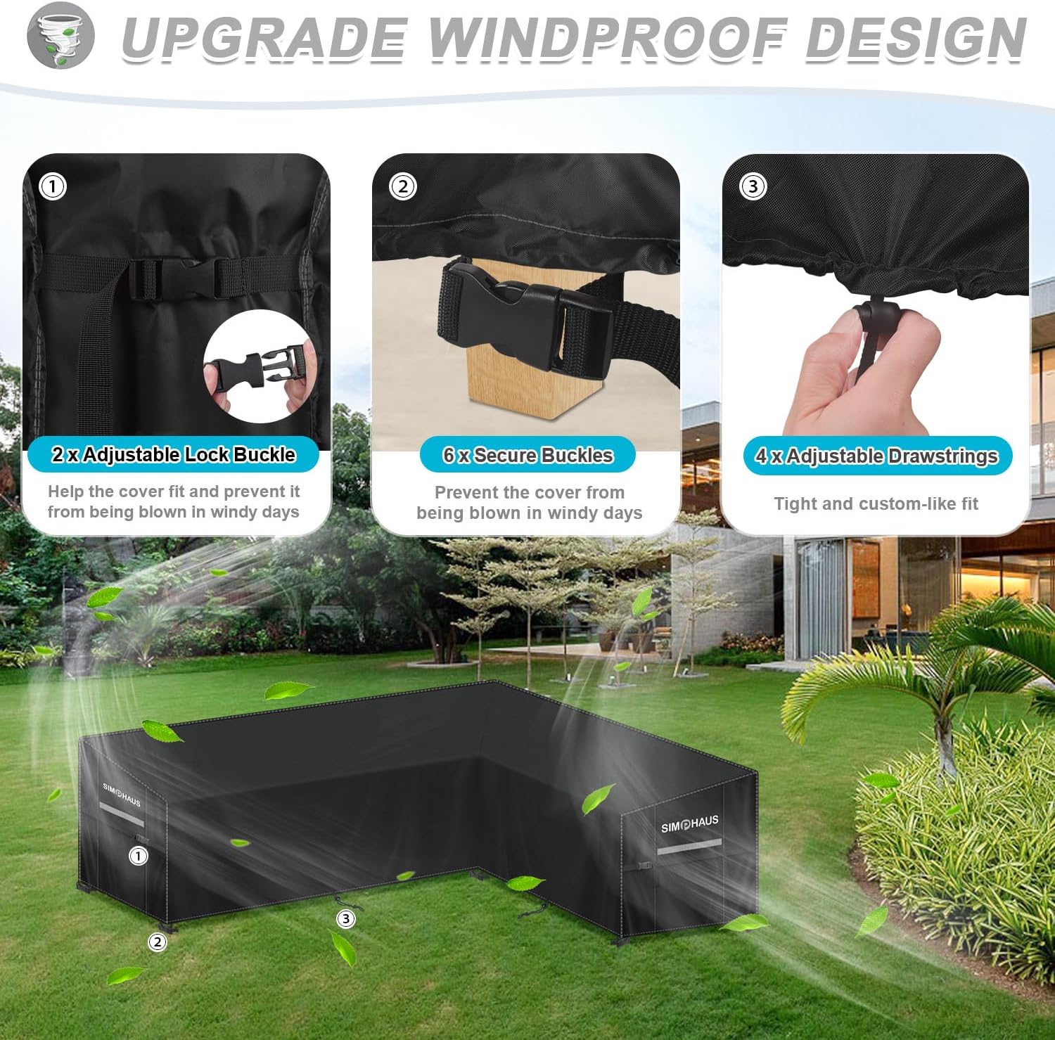 Copri Divano Angolare da Esterno Impermeabile 420D - immagine 5