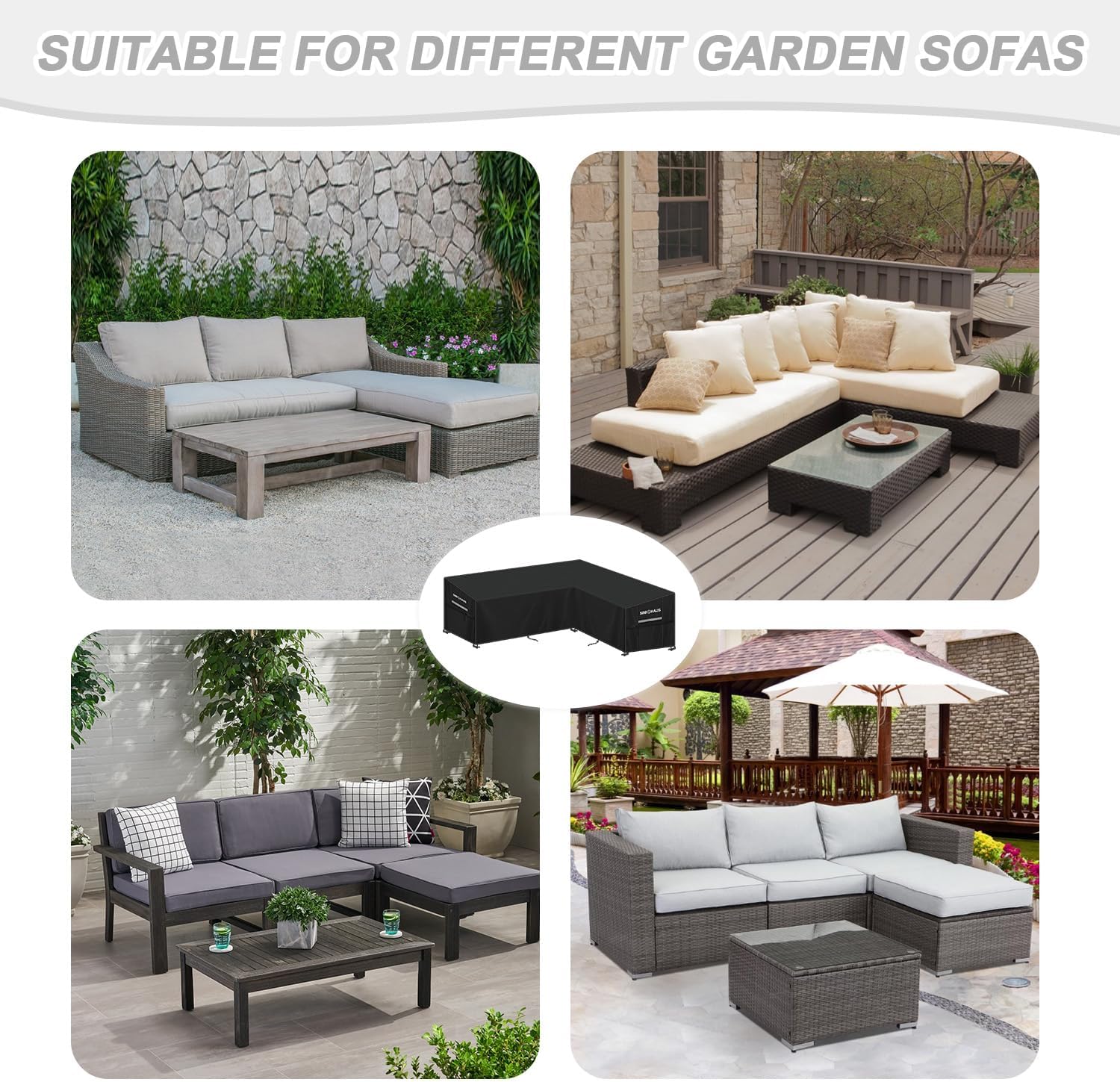 Copri Divano Angolare da Esterno Impermeabile 420D - immagine 6