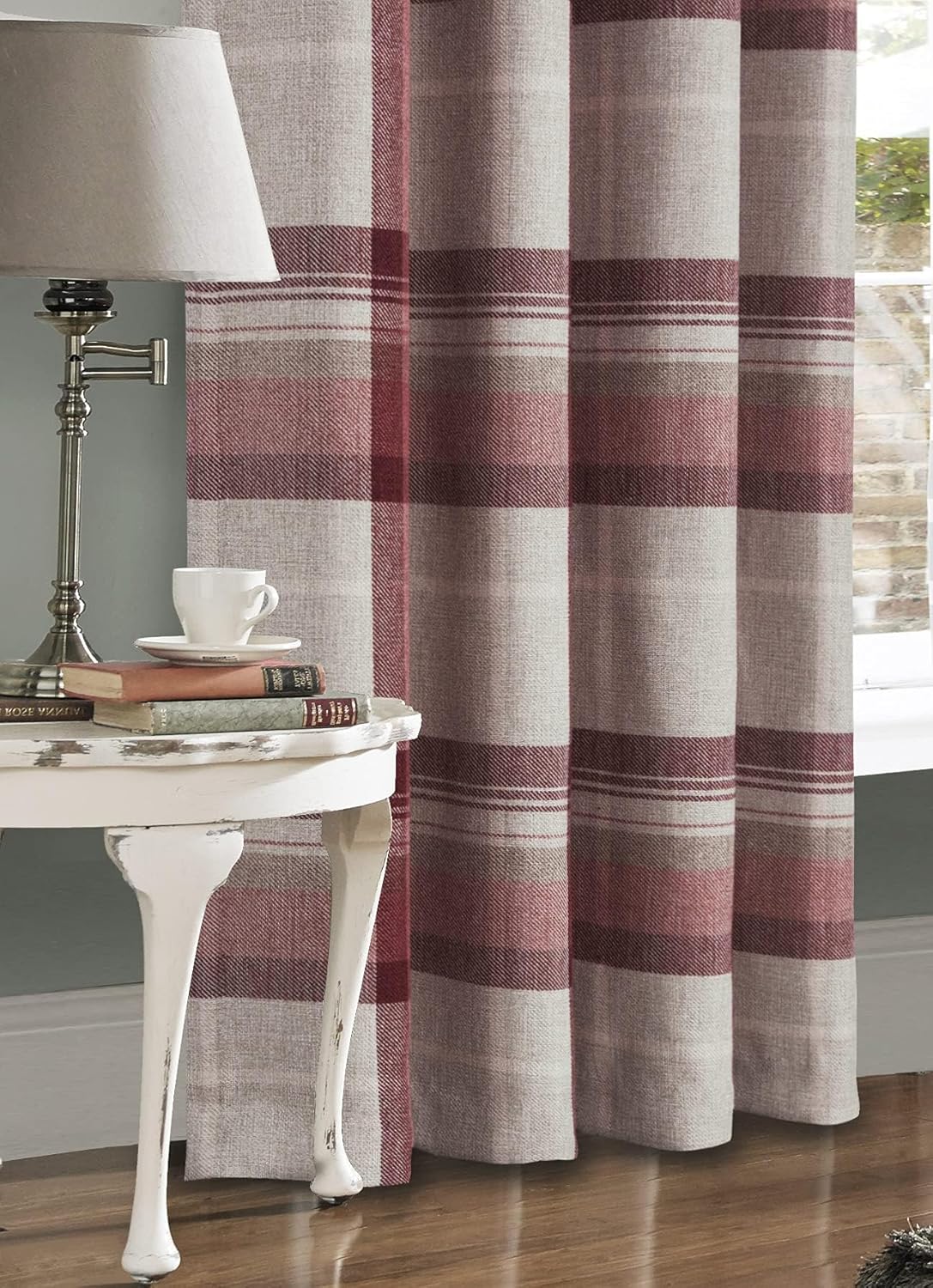 Always4u Tende Oscuranti a Quadretti 140x245 cm, Rosso - immagine 3