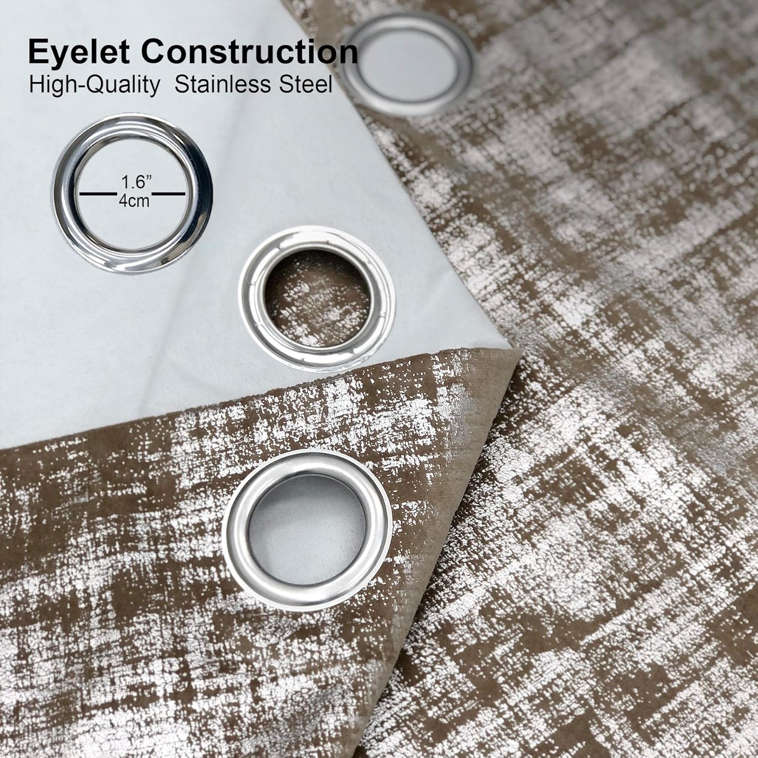 Always4u Tende Oscuranti Velluto Argentato, Marrone Moka - immagine 6