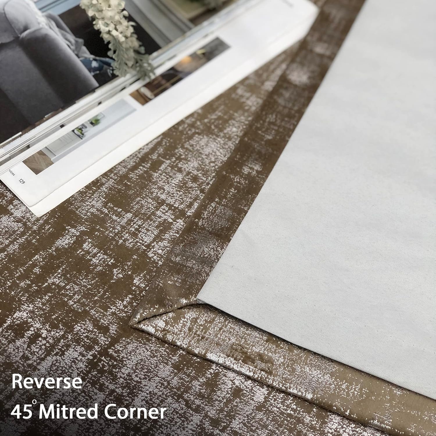 Always4u Tende Oscuranti Velluto Argentato, Marrone Moka - immagine 7