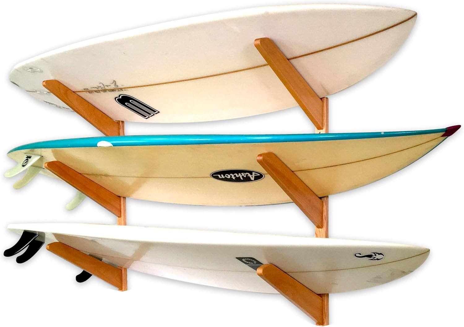 StoreYourBoard Scaffale da Parete in Legno per 3 Tavole da Surf