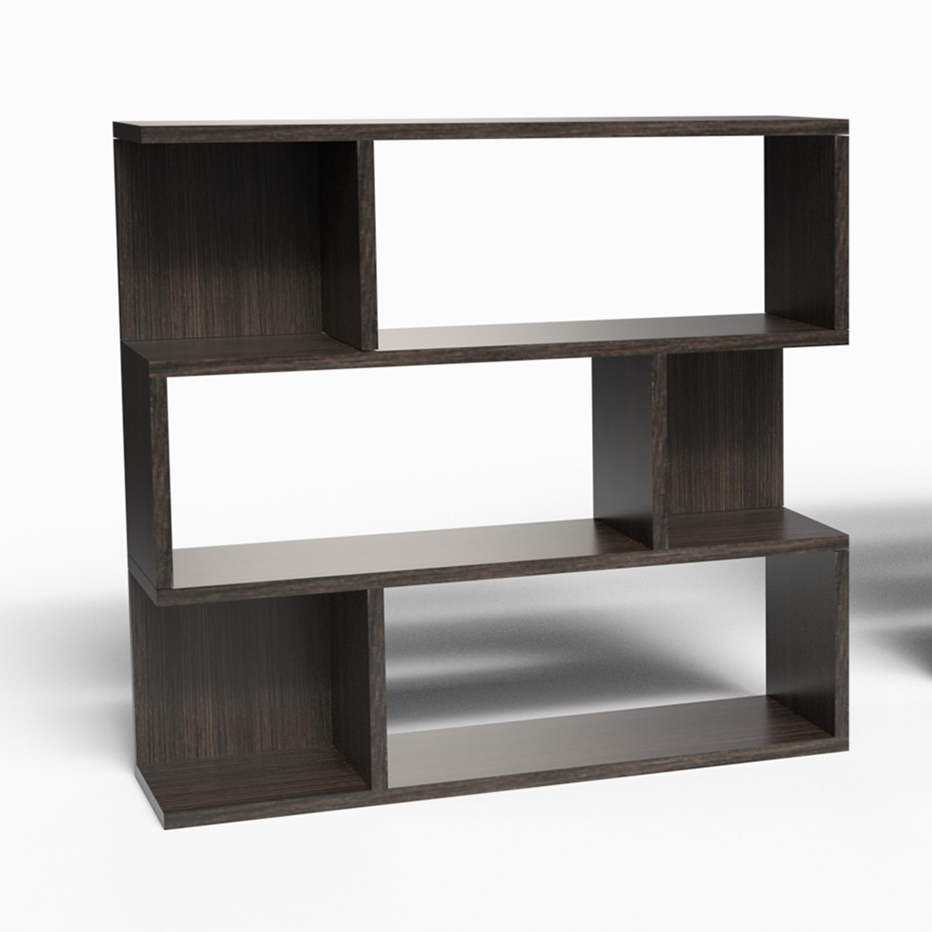 Mama Store Libreria Divisorio Modulare 3 Ripiani, Olmo Caffè