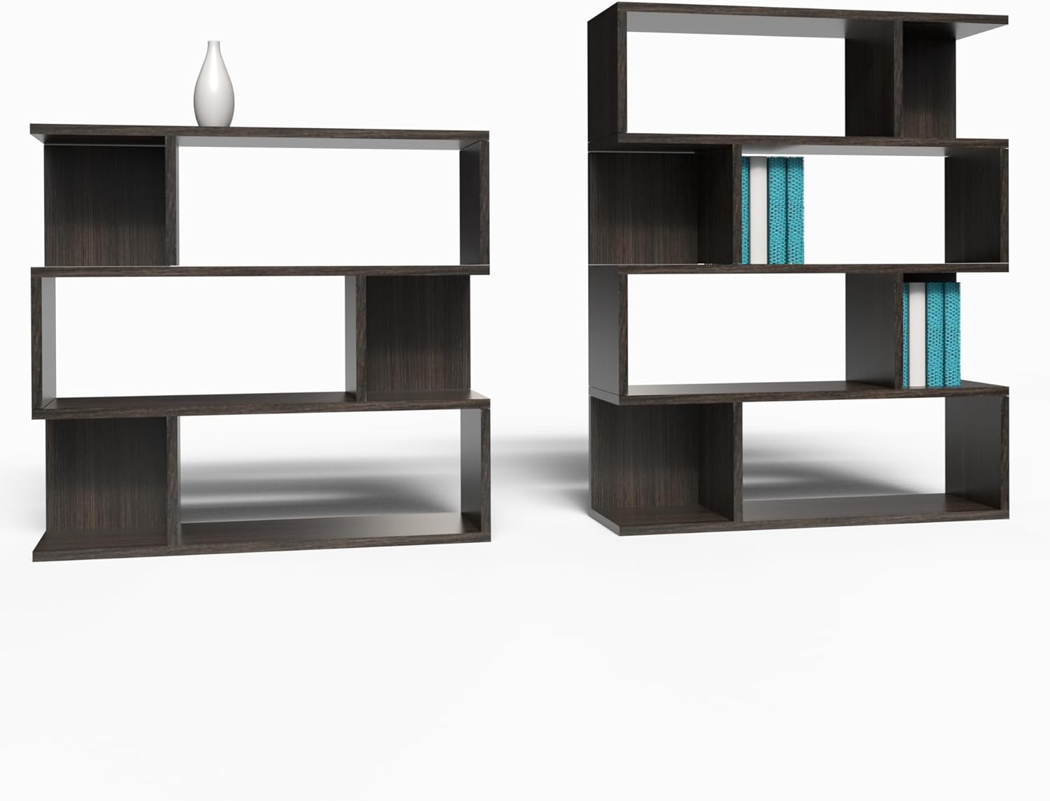 Mama Store Libreria Divisorio Modulare 3 Ripiani, Olmo Caffè - immagine 4