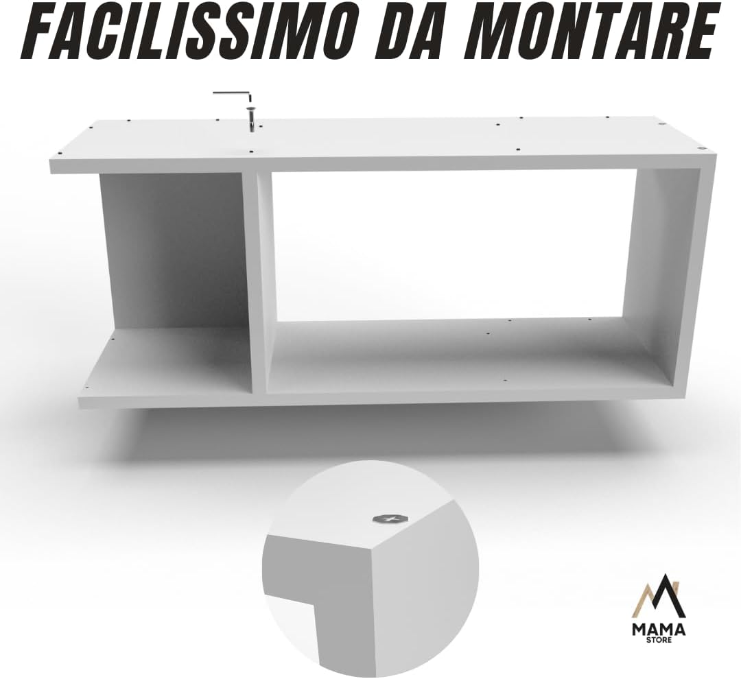 Mama Store Libreria Divisorio Modulare 3 Ripiani, Olmo Caffè - immagine 7