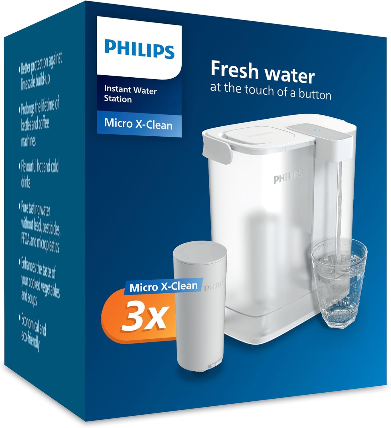 Philips Water Instant Water Filter 3L con 3 Cartucce
