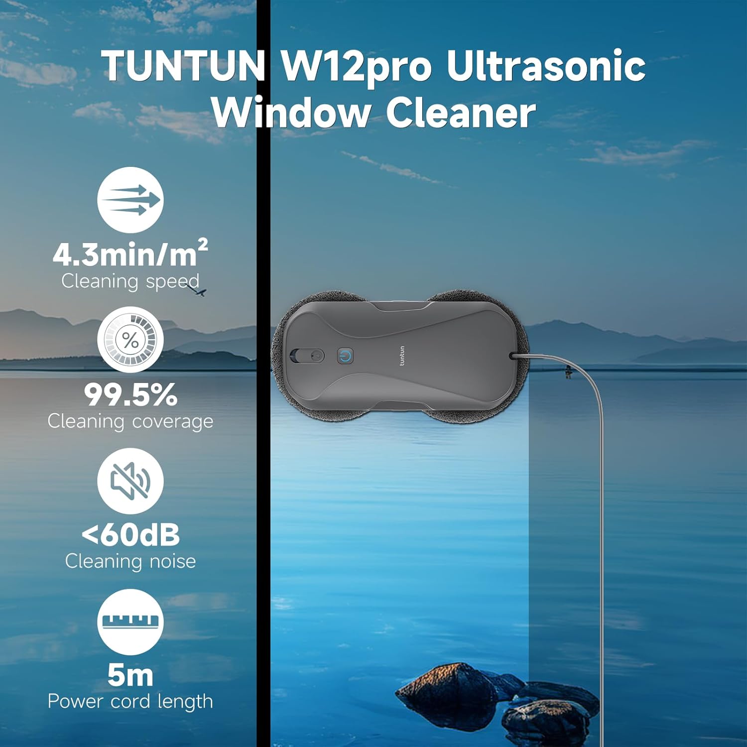 tuntun W12pro Robot Lavavetri Finestre - immagine 2