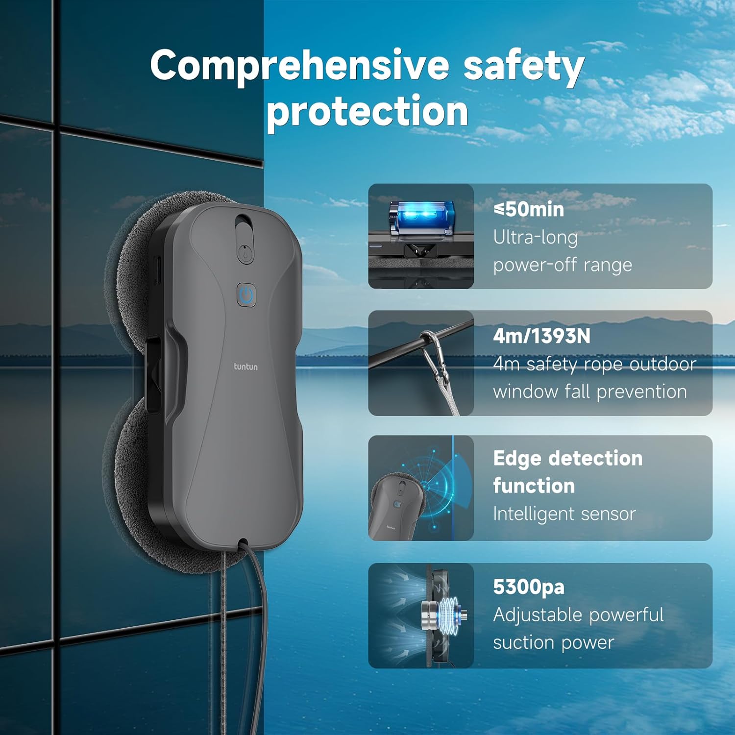 tuntun W12pro Robot Lavavetri Finestre - immagine 7