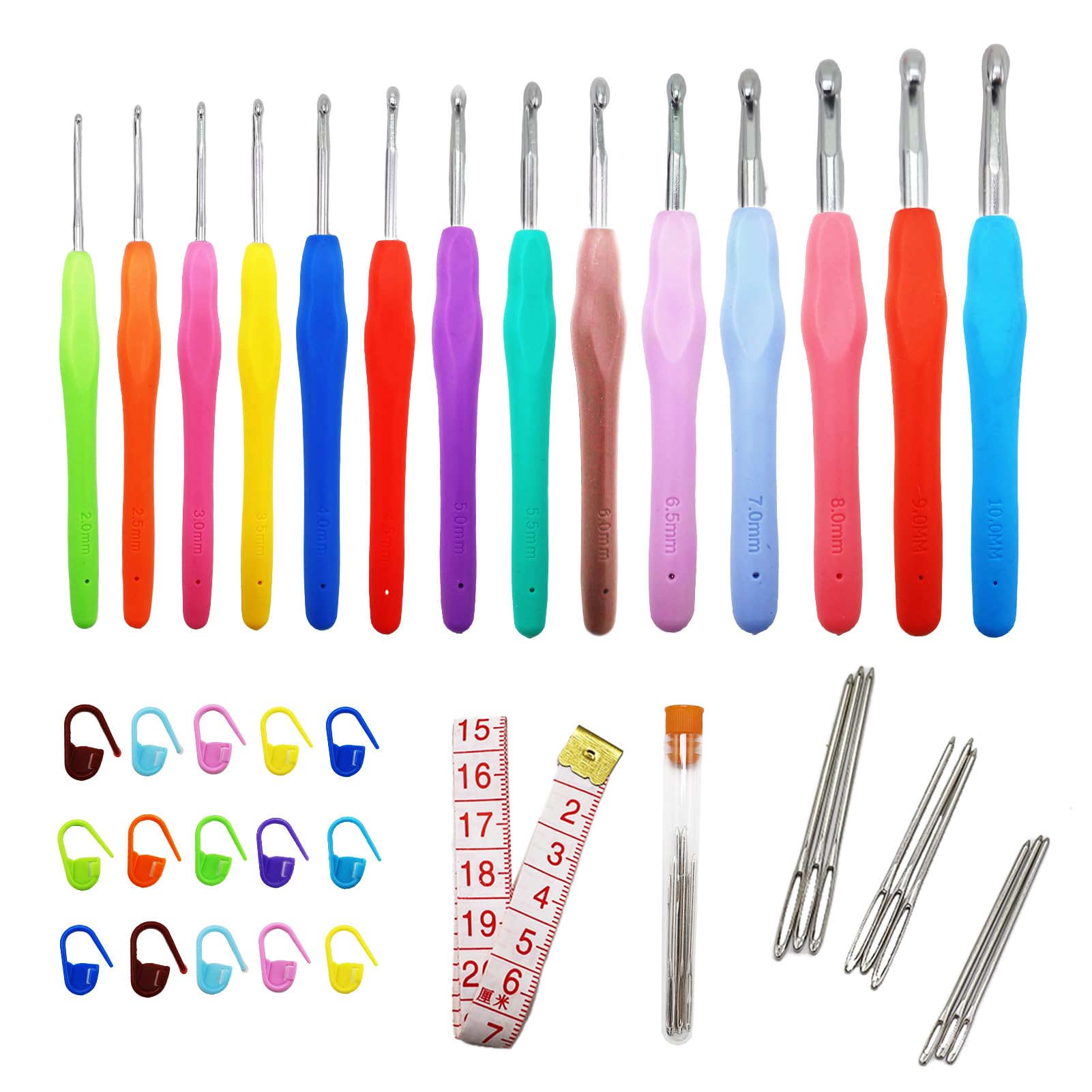 Set 14 Ganci per Maglieria con Manici Ergonomici