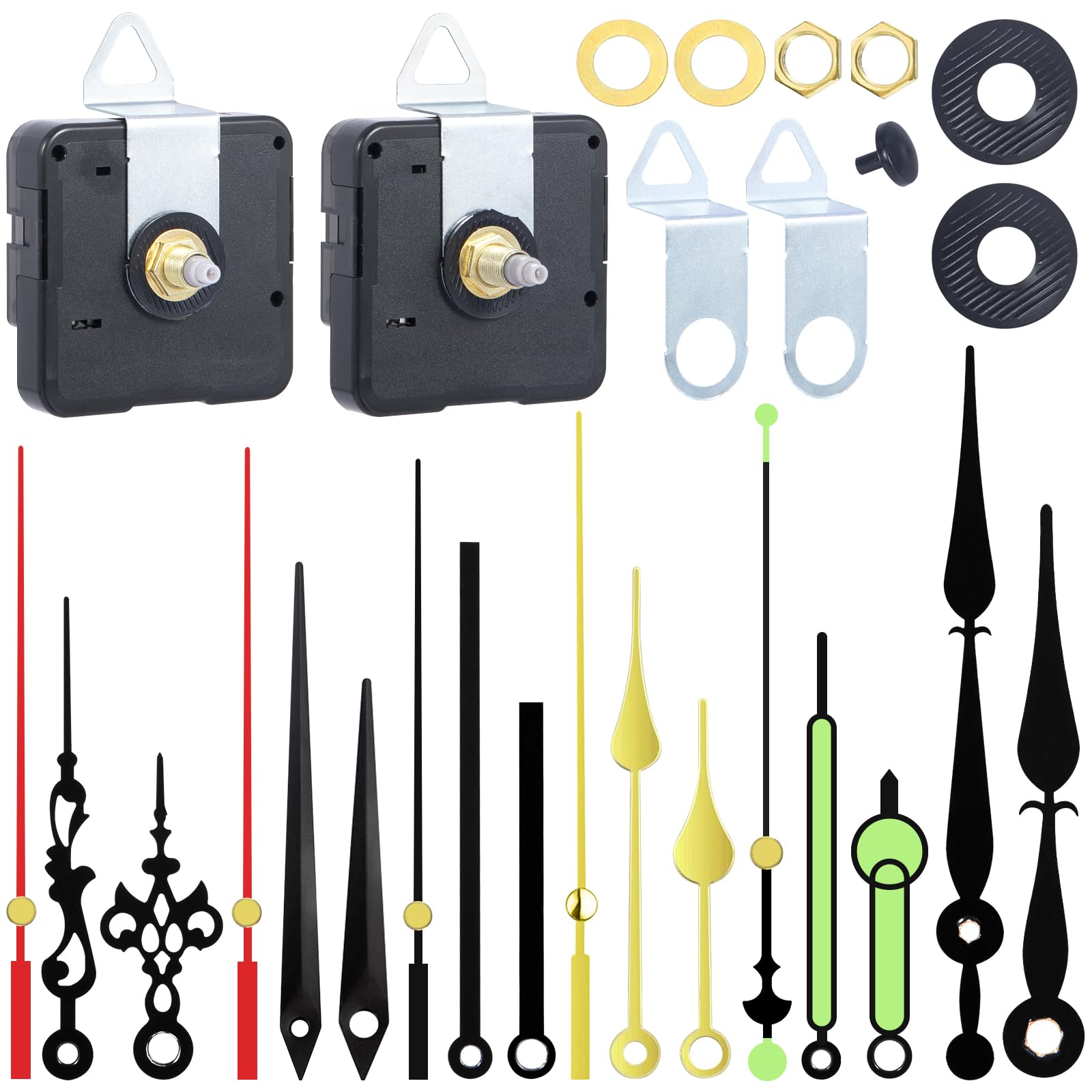 Roelly Meccanismo per Orologio da Parete Silenzioso - 2 Pezzi