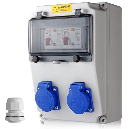 Eypins Distributore di Corrente da Cantiere 2x 230V