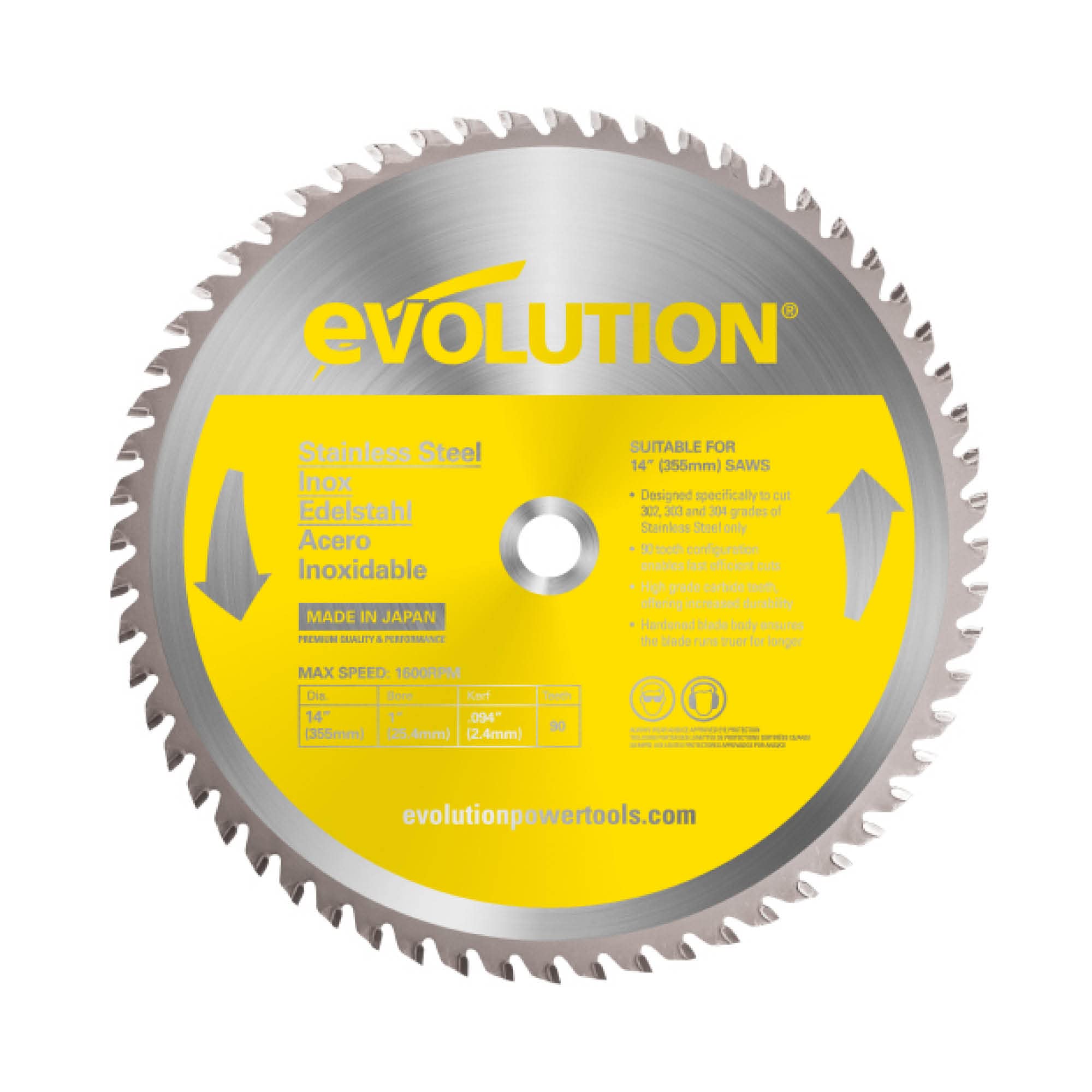Evolution S355TCT-90CS - Lama 355mm per Taglio Acciaio Dolce