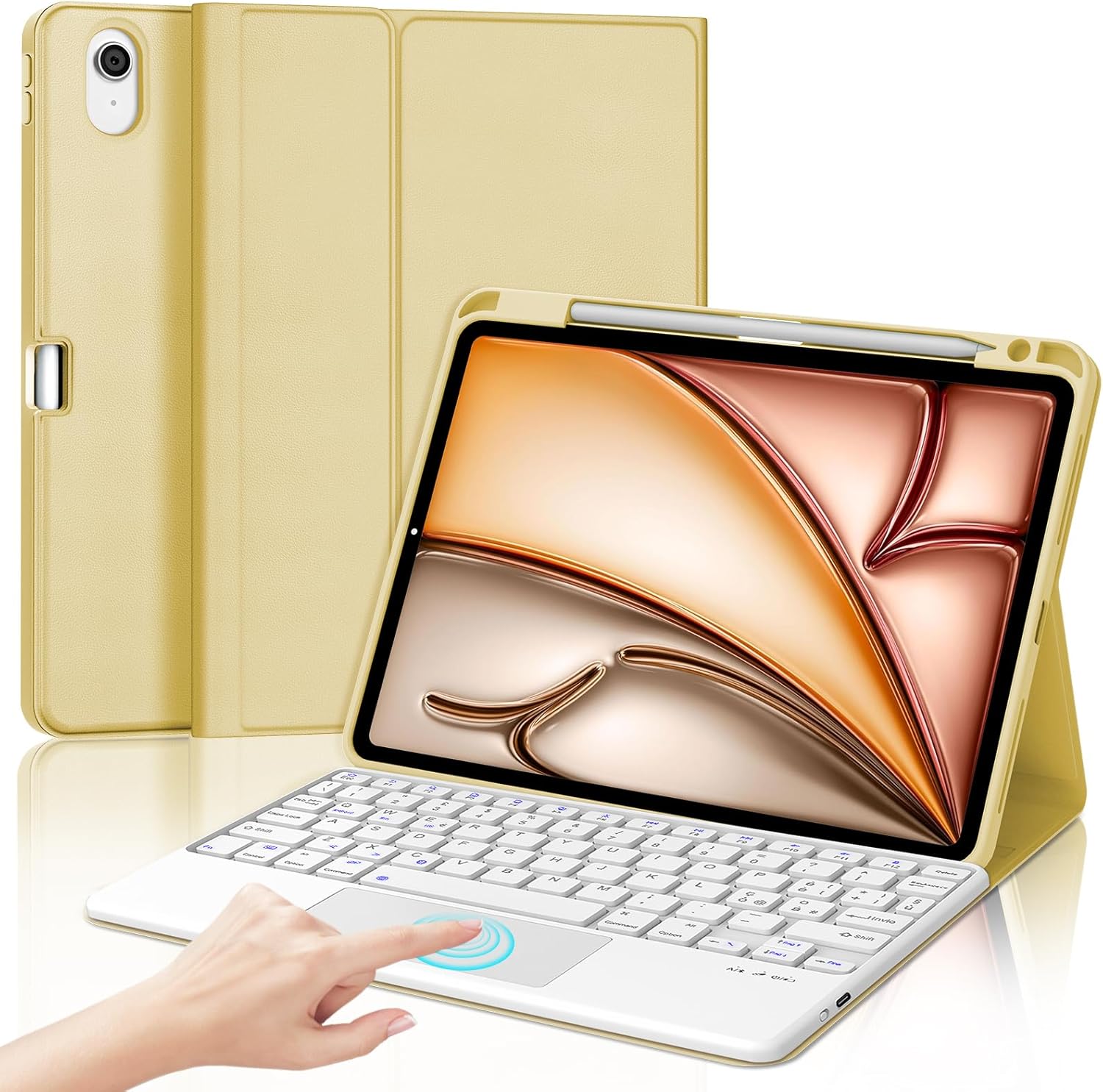 Iveoppe Tastiera iPad Air 11 con Touchpad, Giallo Chiaro - immagine 1