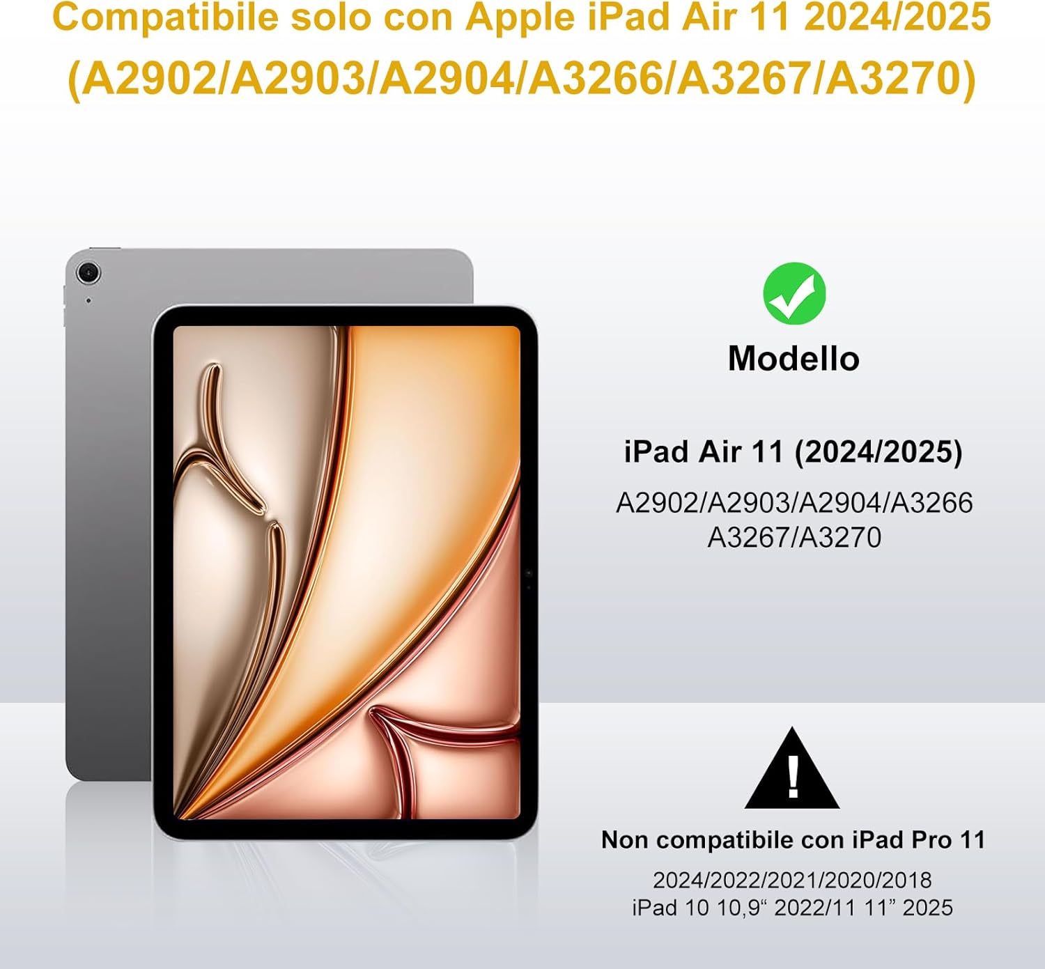 Iveoppe Tastiera iPad Air 11 con Touchpad, Giallo Chiaro - immagine 2
